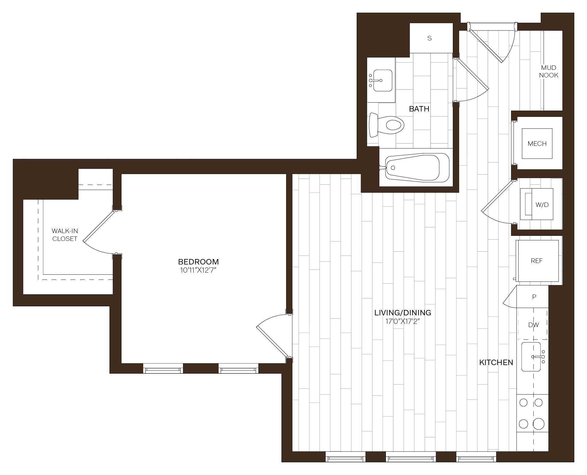 1 Bed/1 Bath-A6 floor plan