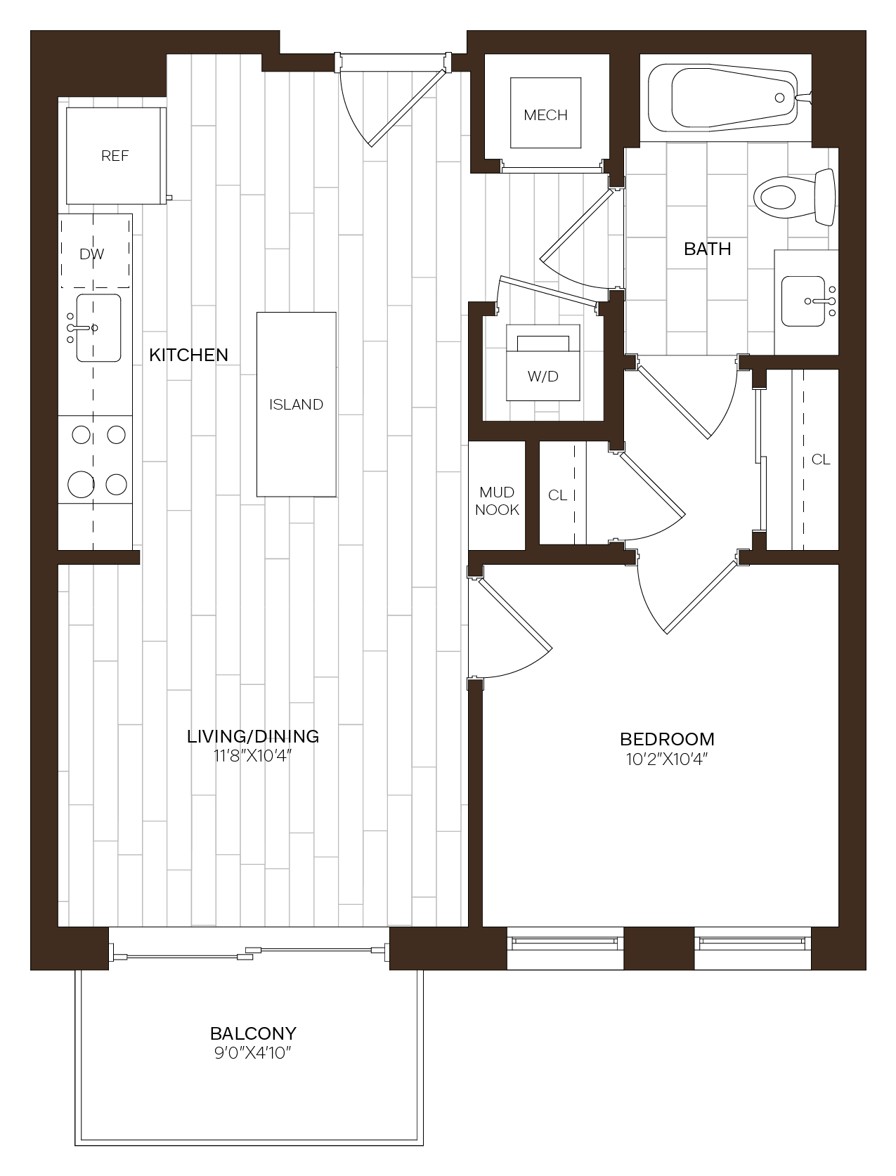 1 Bed/1 Bath-A2 floor plan