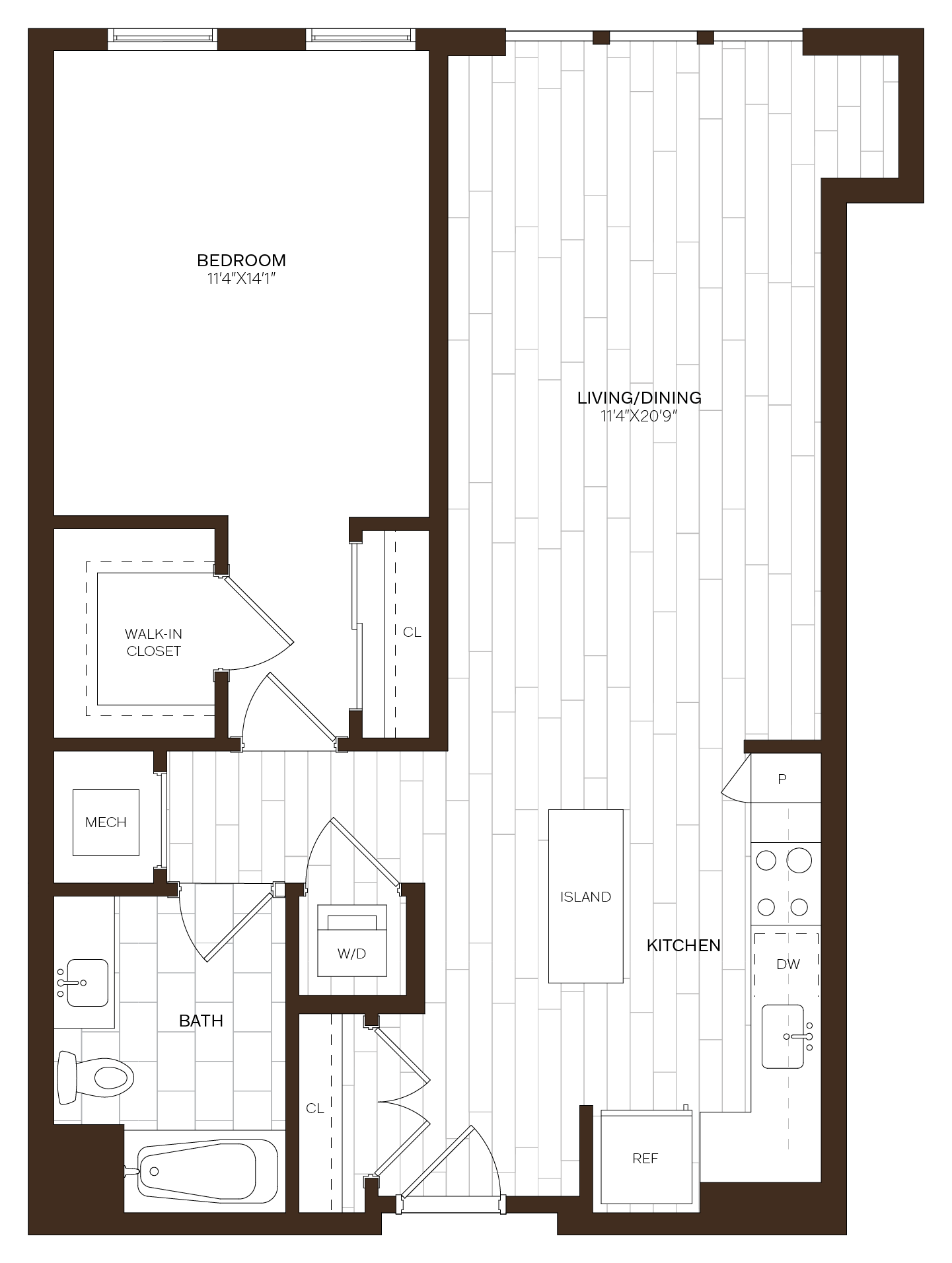 1 Bed/1 Bath-A5.2 floor plan