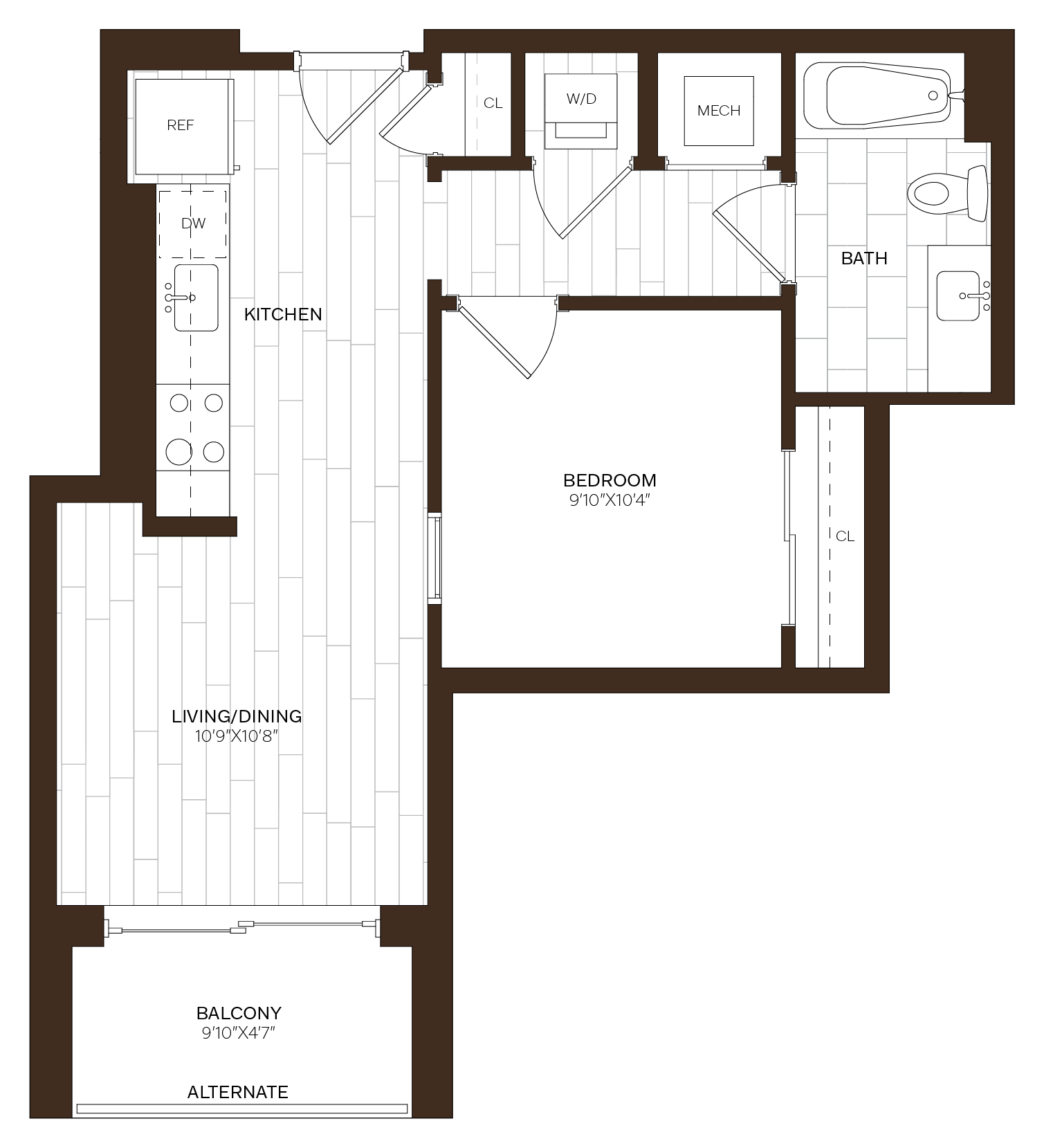 JR 1 Bed/1 Bath-E2 floor plan
