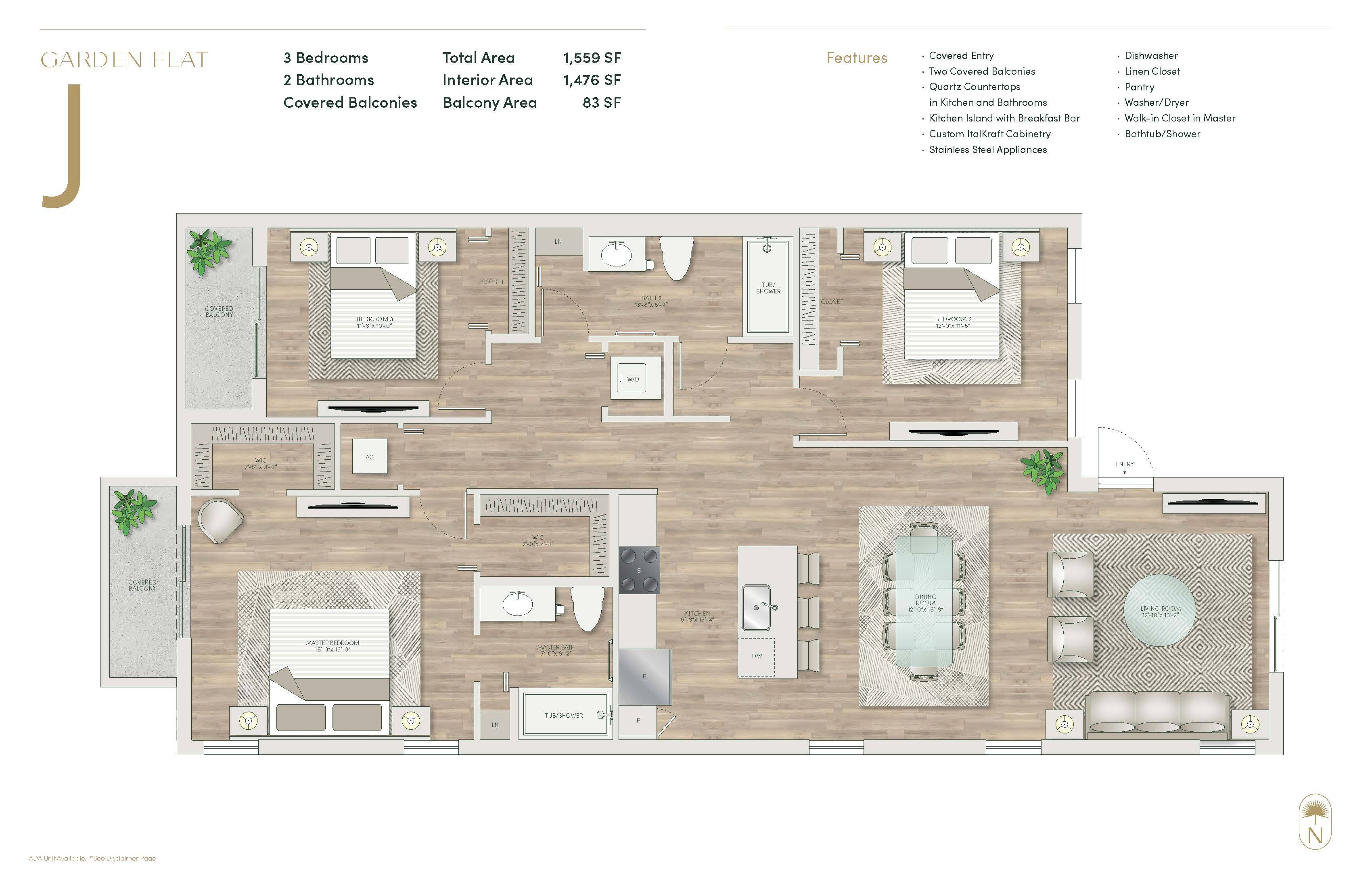 Garden Flat J floor plan