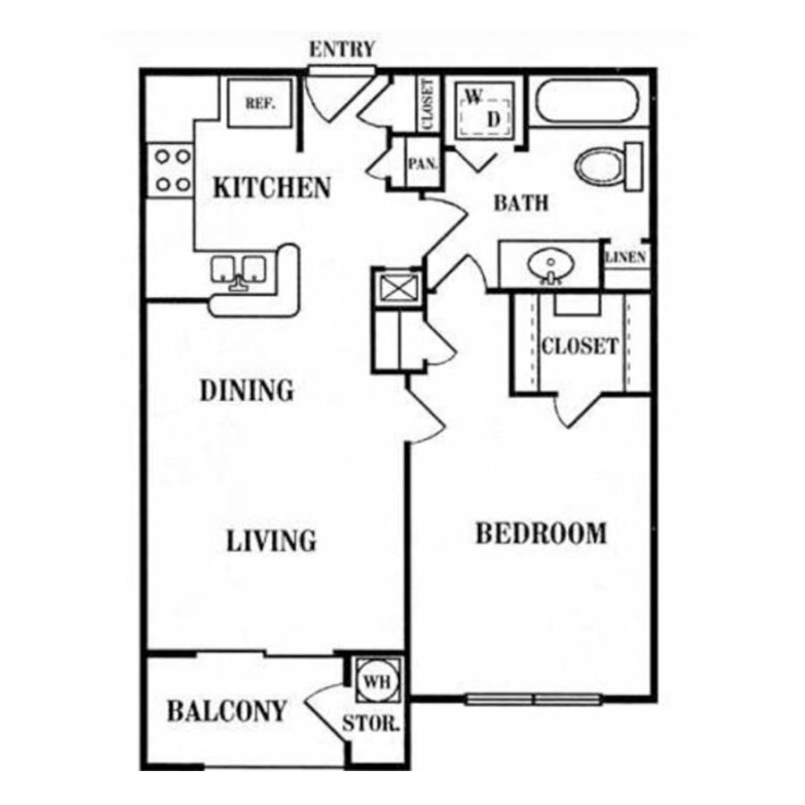 A 1X1 floor plan