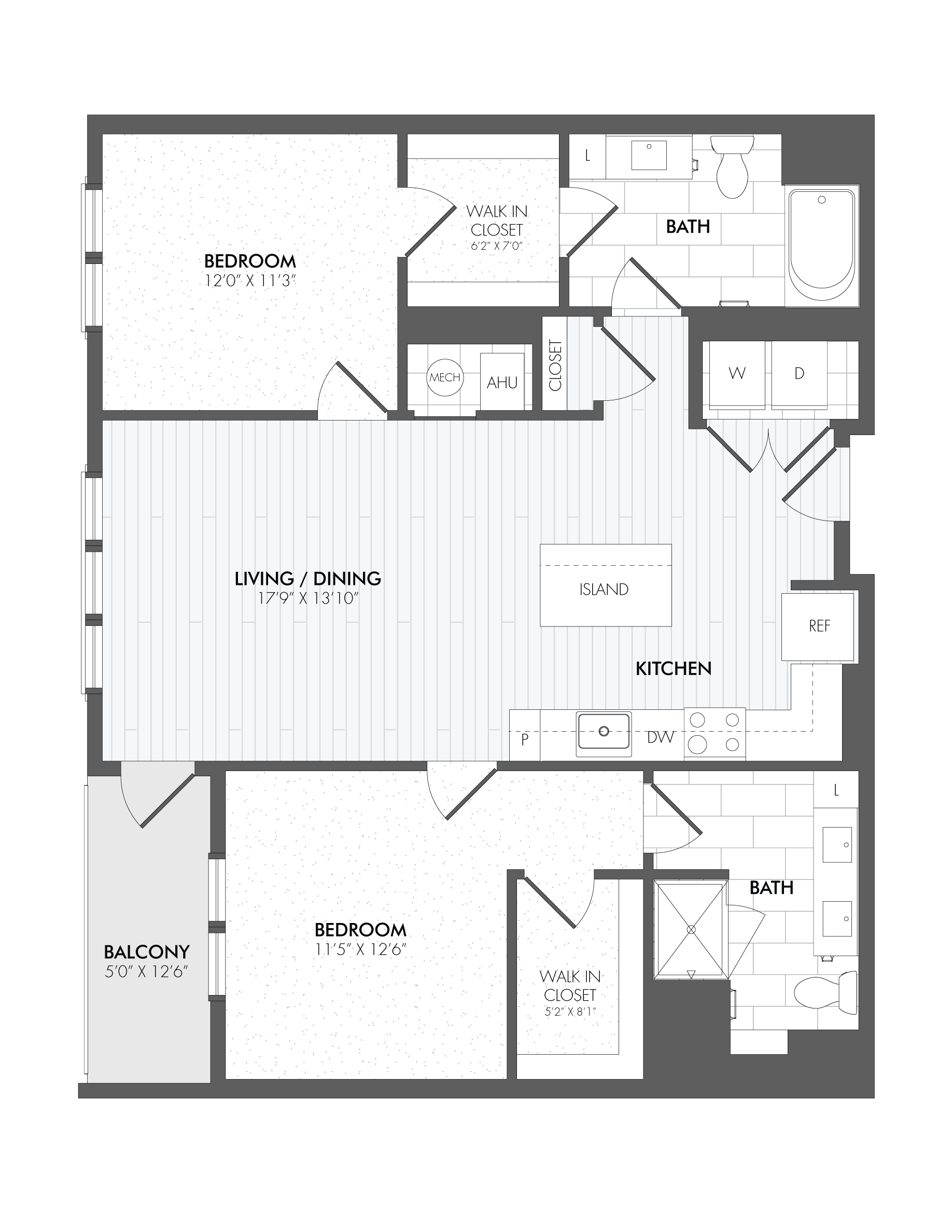2 Bed/2 Bath-B8 floor plan