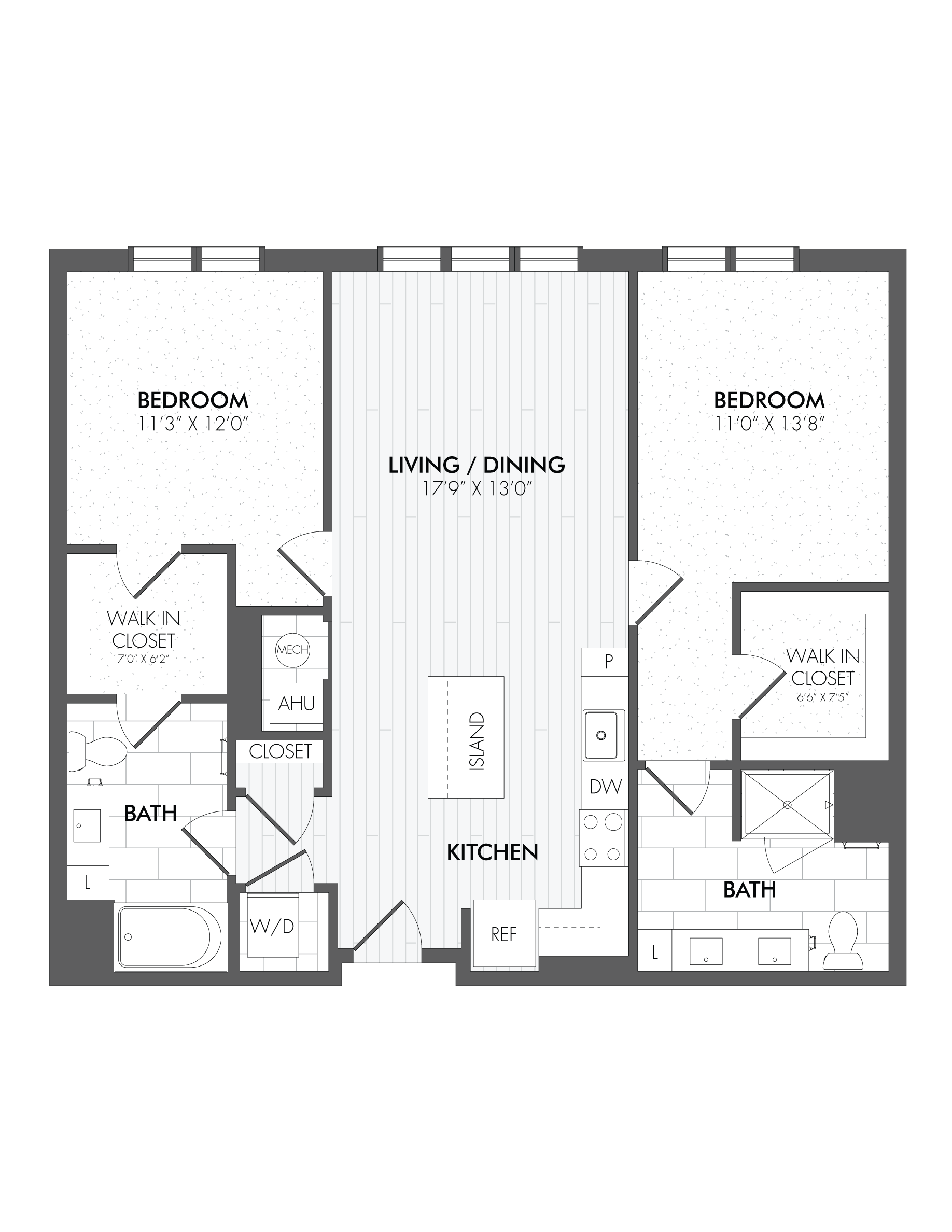 2 Bed/2 Bath-B6 floor plan