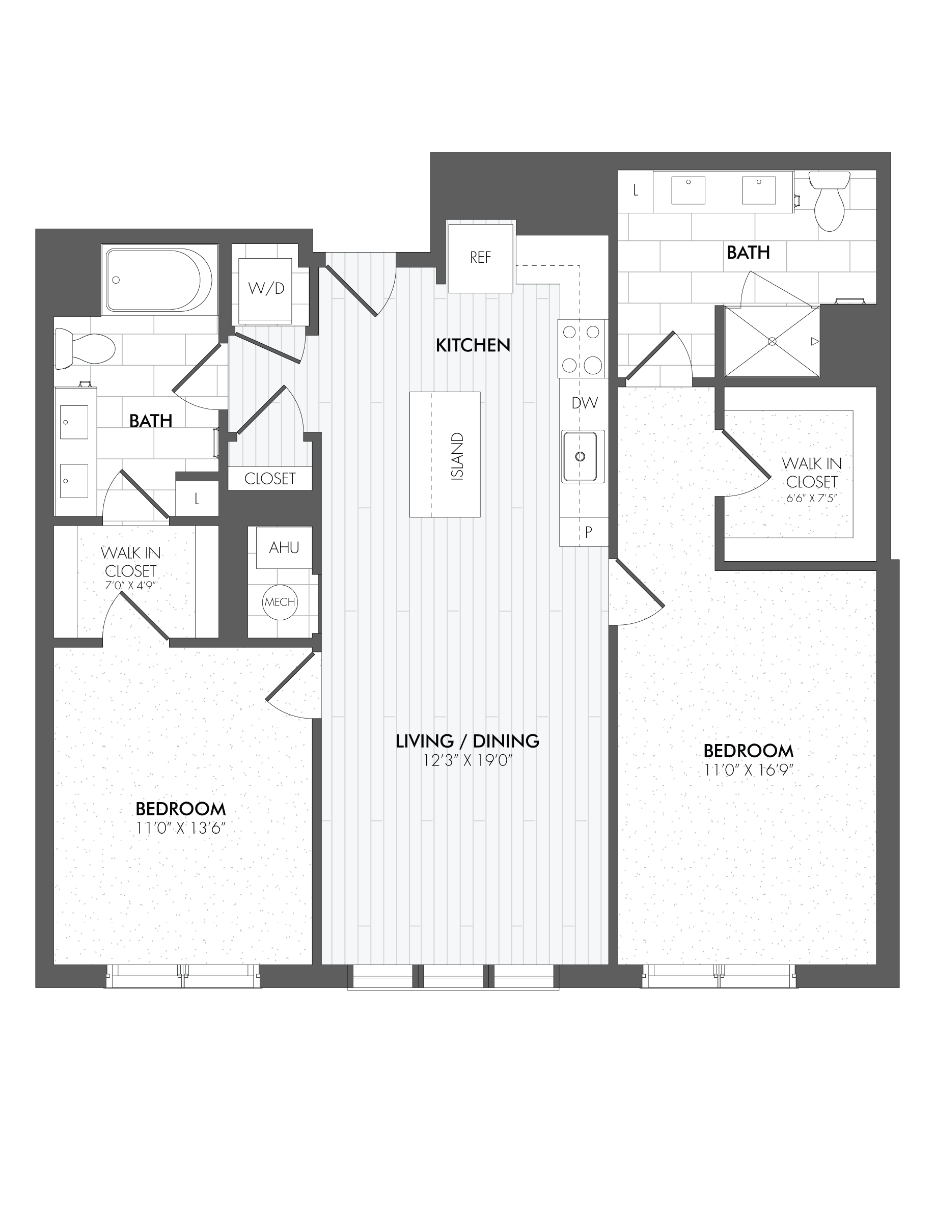 2 Bed/2 Bath-B9.1 floor plan