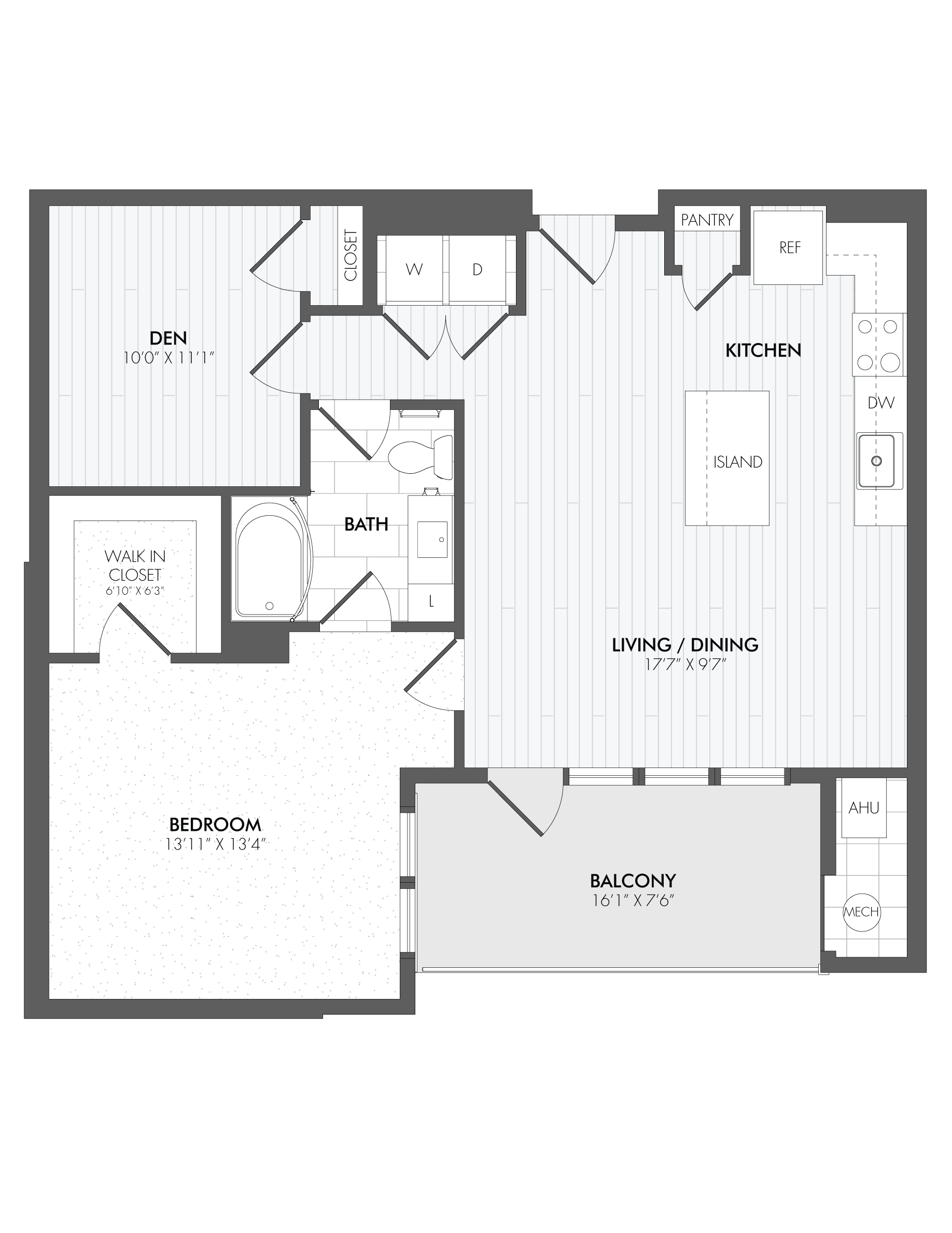 1 Bed/1 Bath Den-A15 floor plan