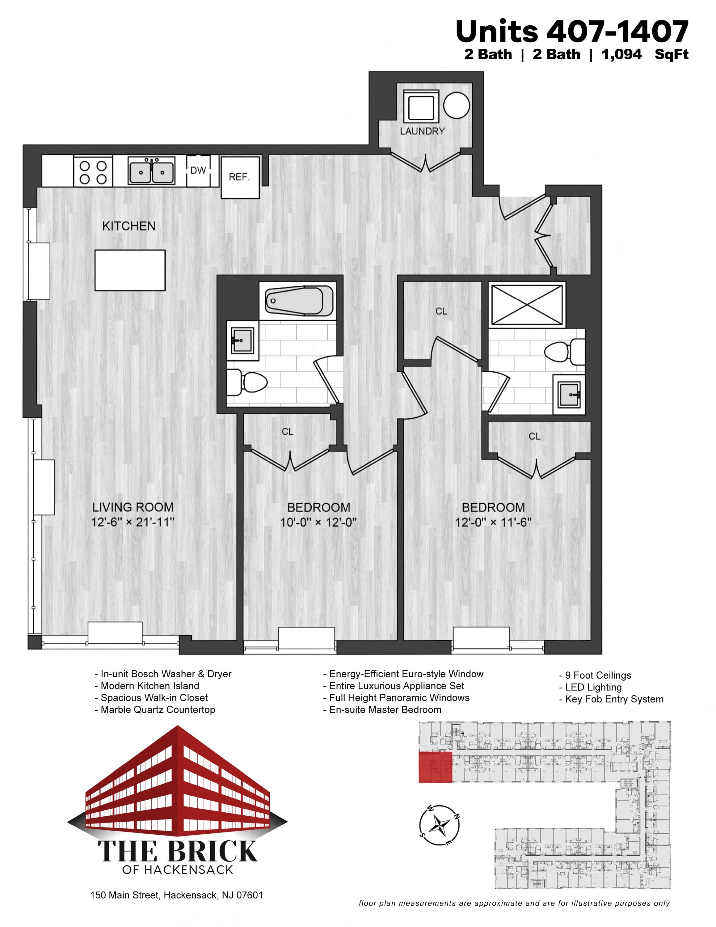 2 Bed/2 Bath-1094 floor plan