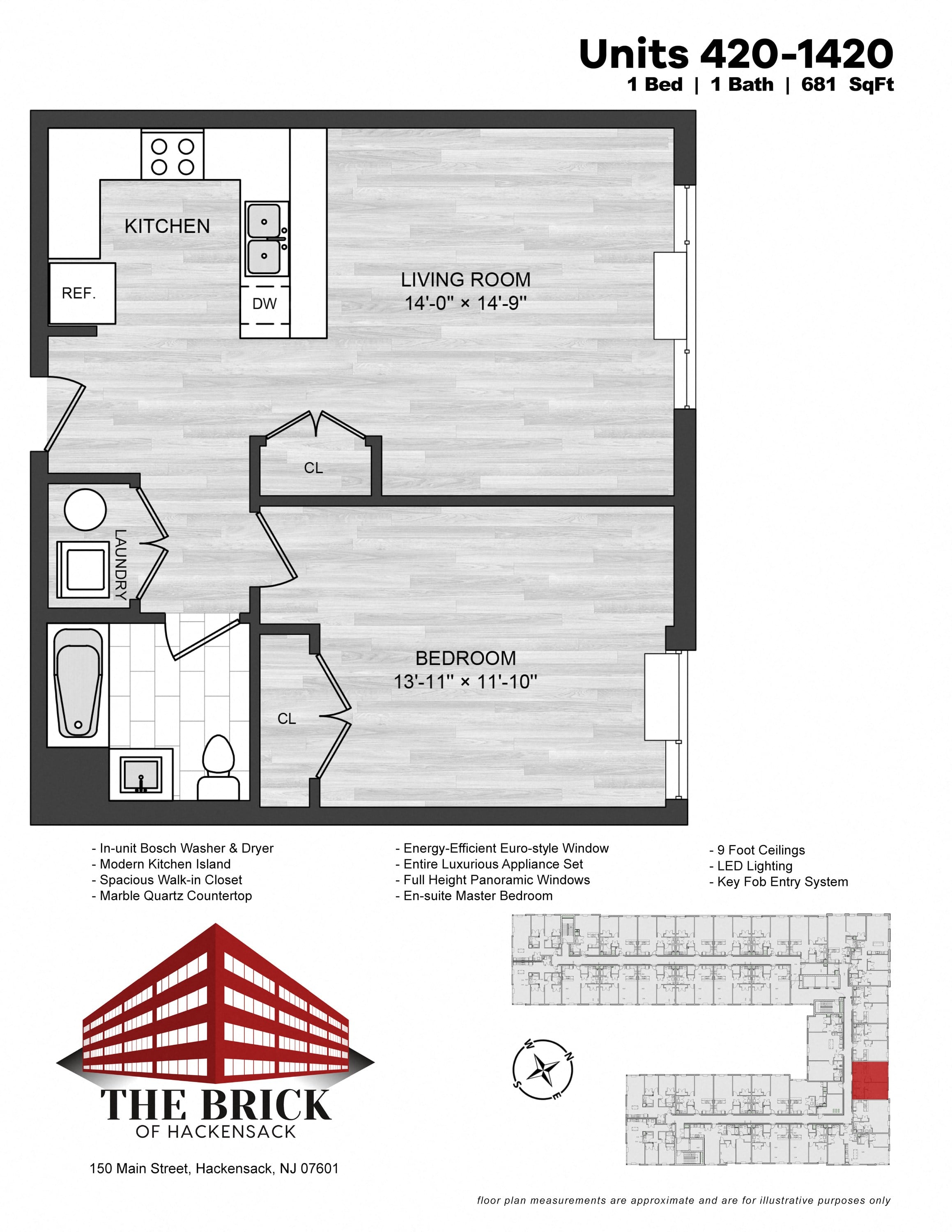 1 Bed/1 Bath-681 floor plan