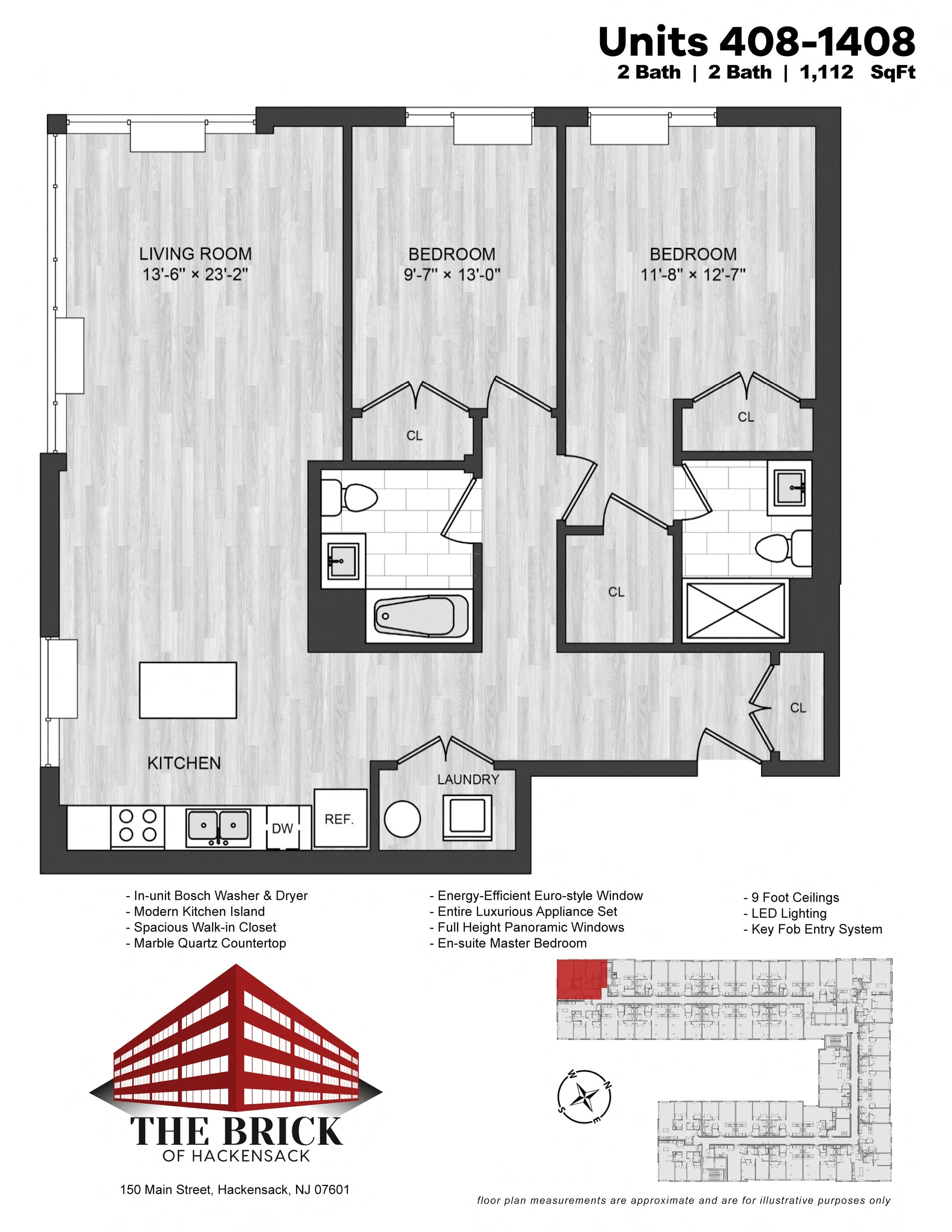 2 Bed/2 Bath-1112 floor plan