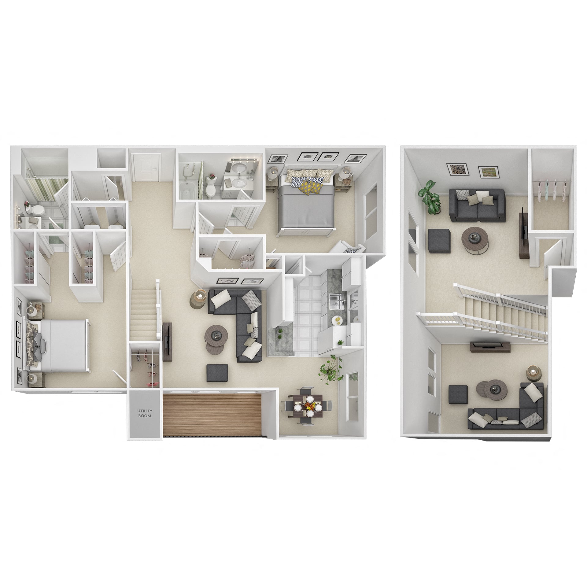 2 Bed 2 Bath Loft - BL1 floor plan