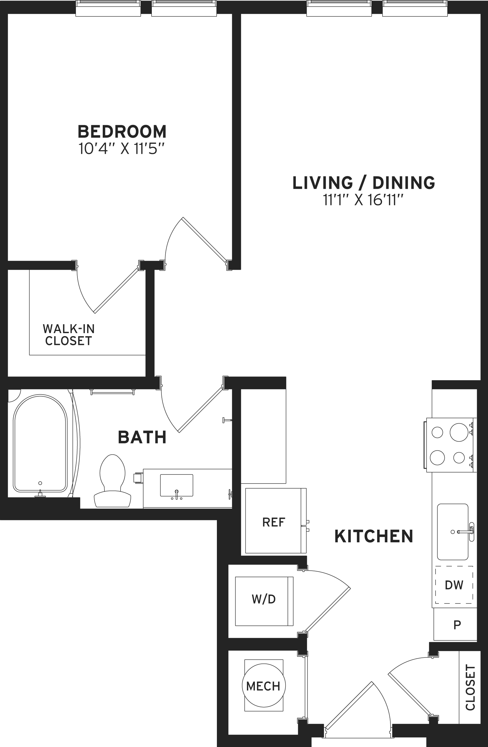 1 Bed/1 Bath-A1-A floor plan