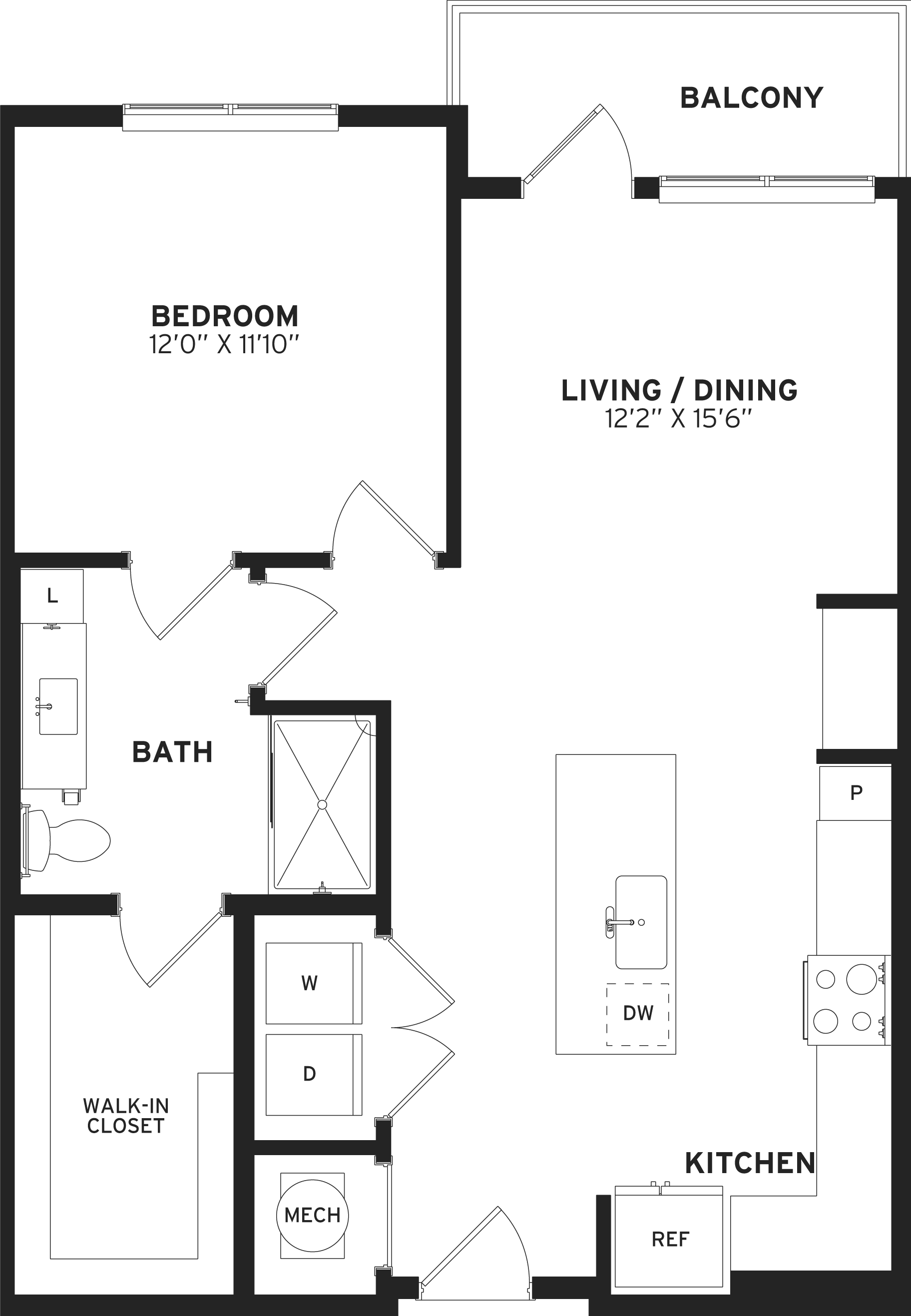 1 Bed/1 Bath-A4 floor plan