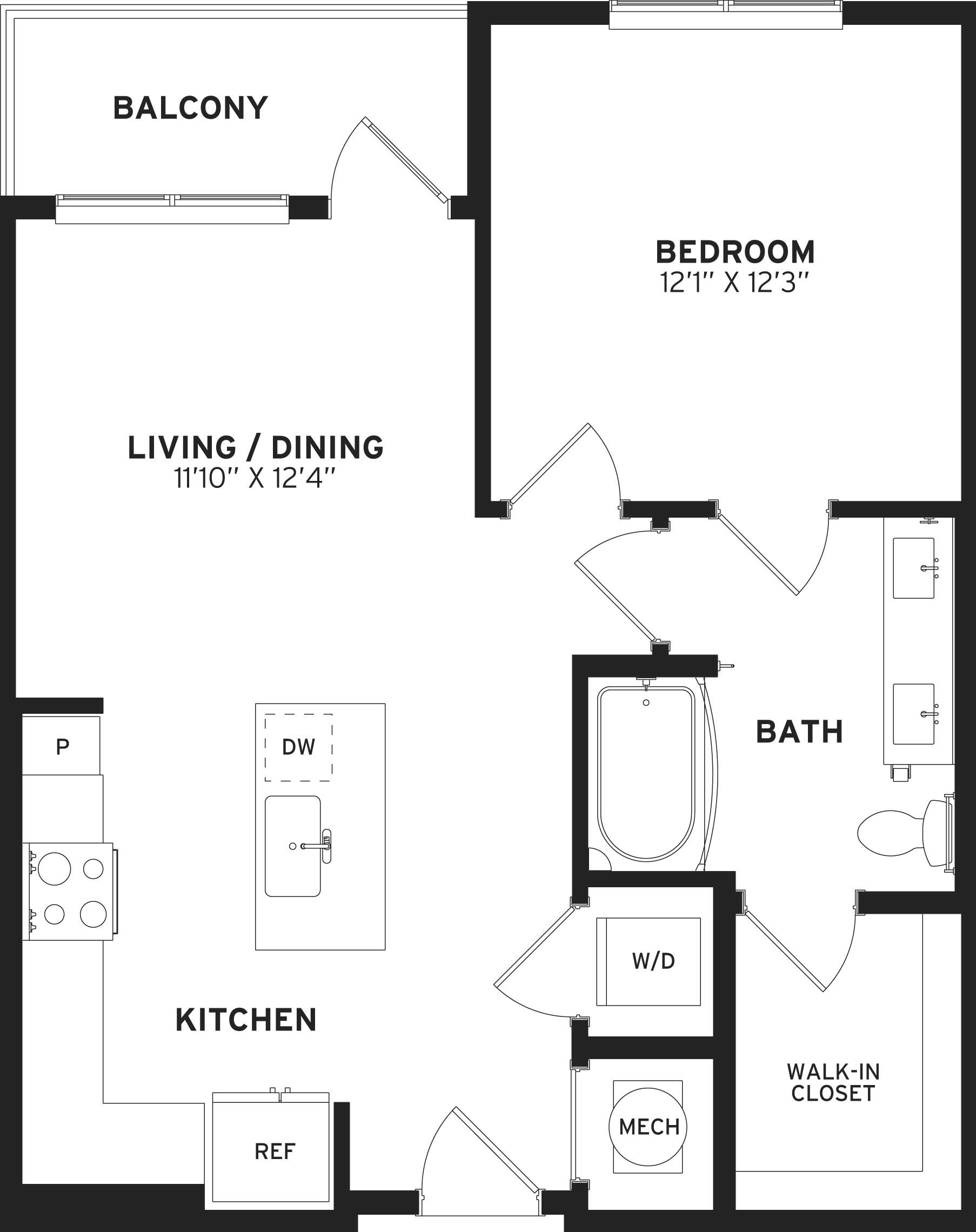 1 Bed/1 Bath-A3 floor plan