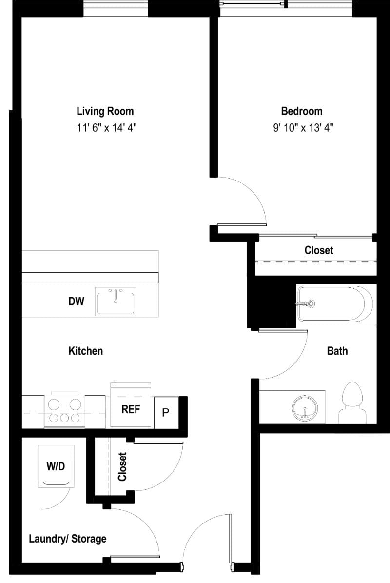 1x1 G floor plan
