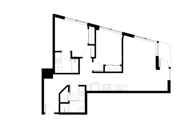 2x2 B floor plan