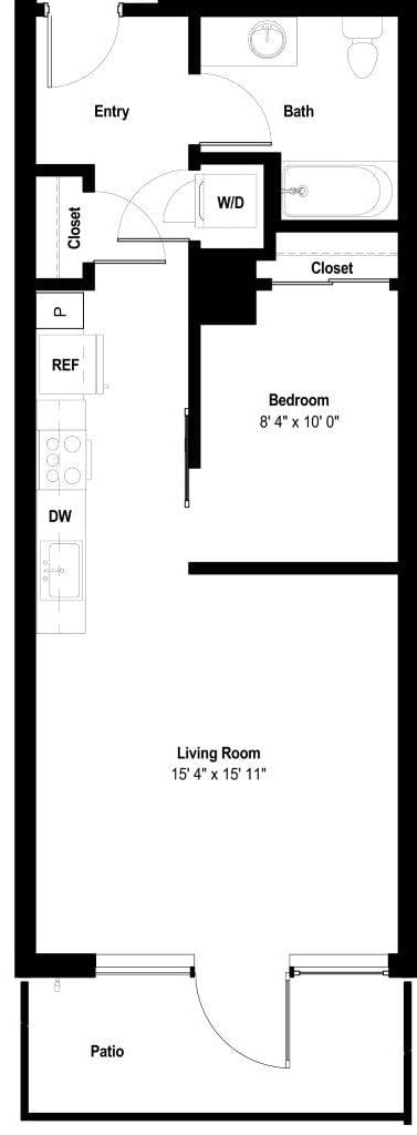 1X1 Urban B floor plan
