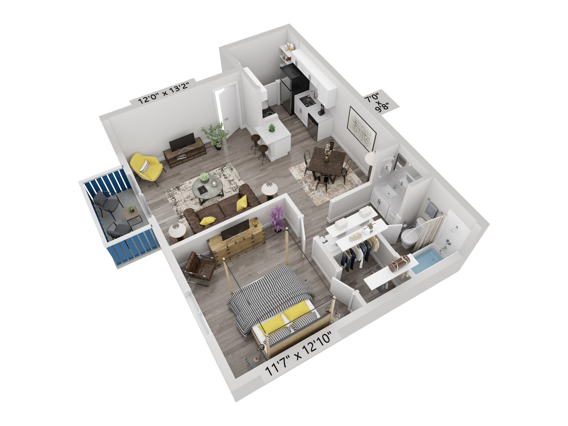A3 | 1x1 | Large Renovated floor plan