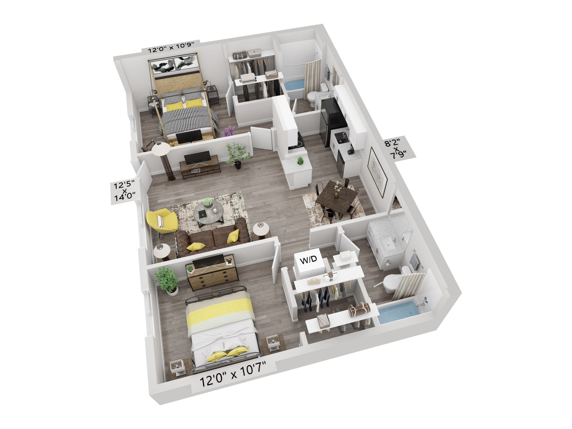 B2 | 2x2 | Large Renovated floor plan