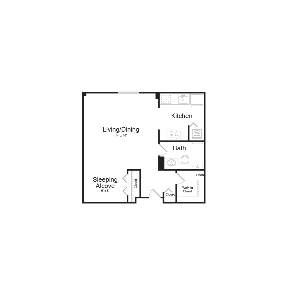 olqe10a | 0 Bed | 1 Bath floor plan