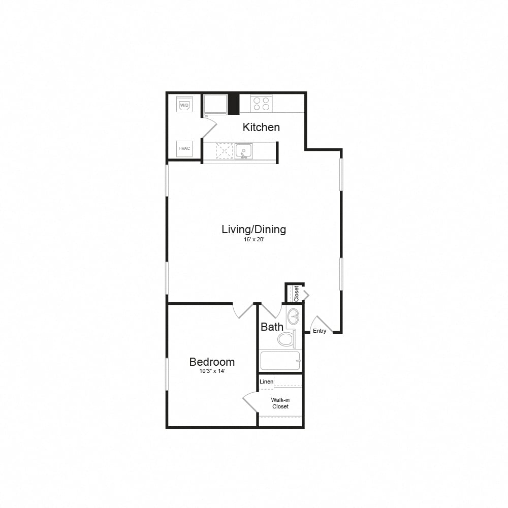 olqa10b3 | 1 Bed | 1 Bath floor plan