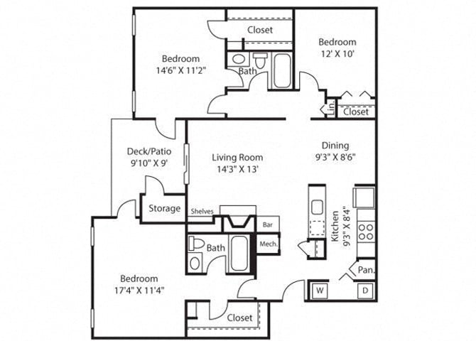 C1R - 1,466 sq. ft. floor plan