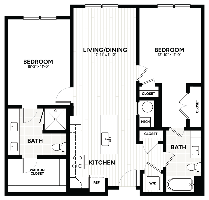 2 Bed/2 Bath-B2 floor plan