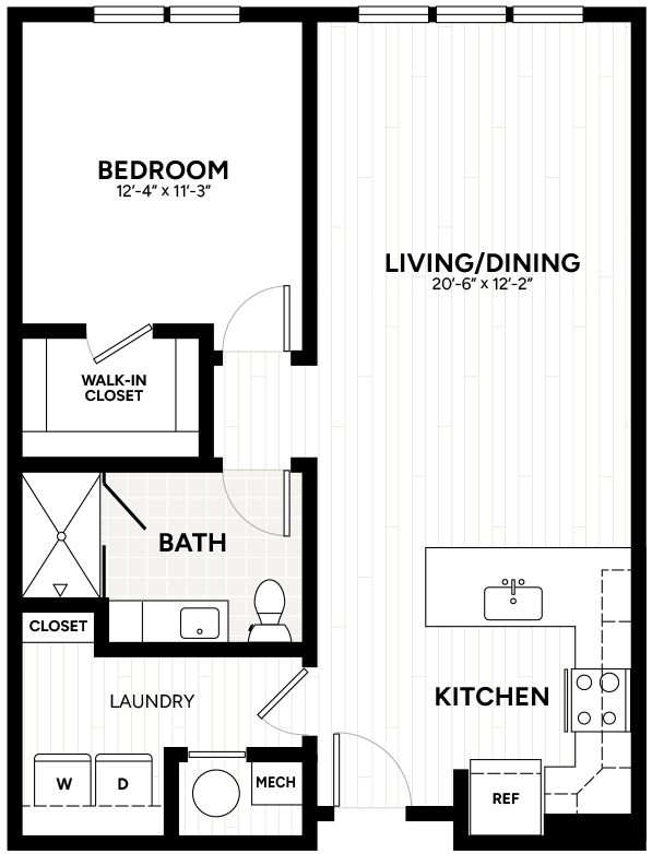 1 Bed/1 Bath-A4 floor plan