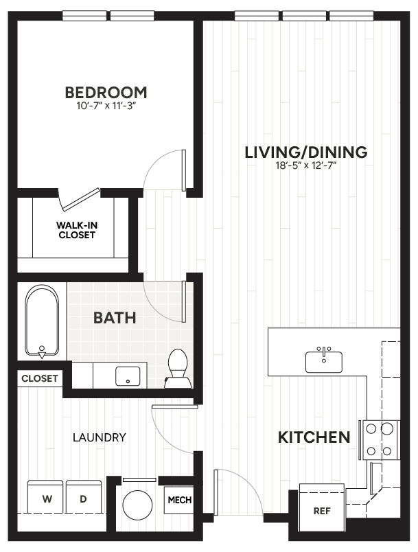 1 Bed/1 Bath-A4-A floor plan