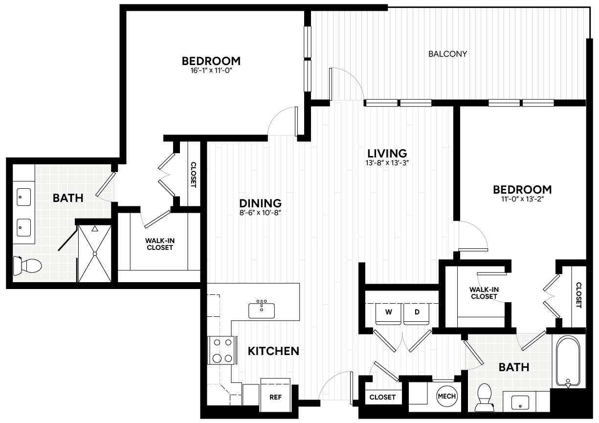 2 Bed/2 Bath-B11 floor plan
