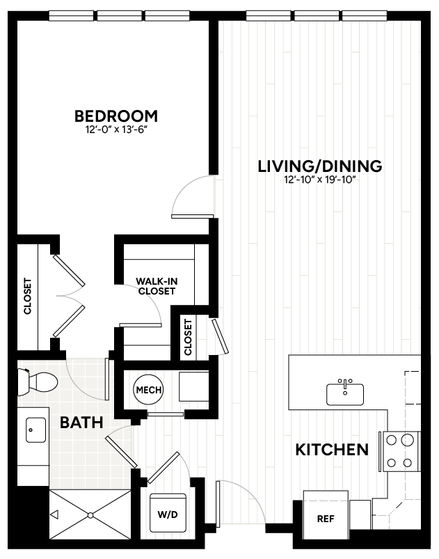 1 Bed/1 Bath-A6 floor plan