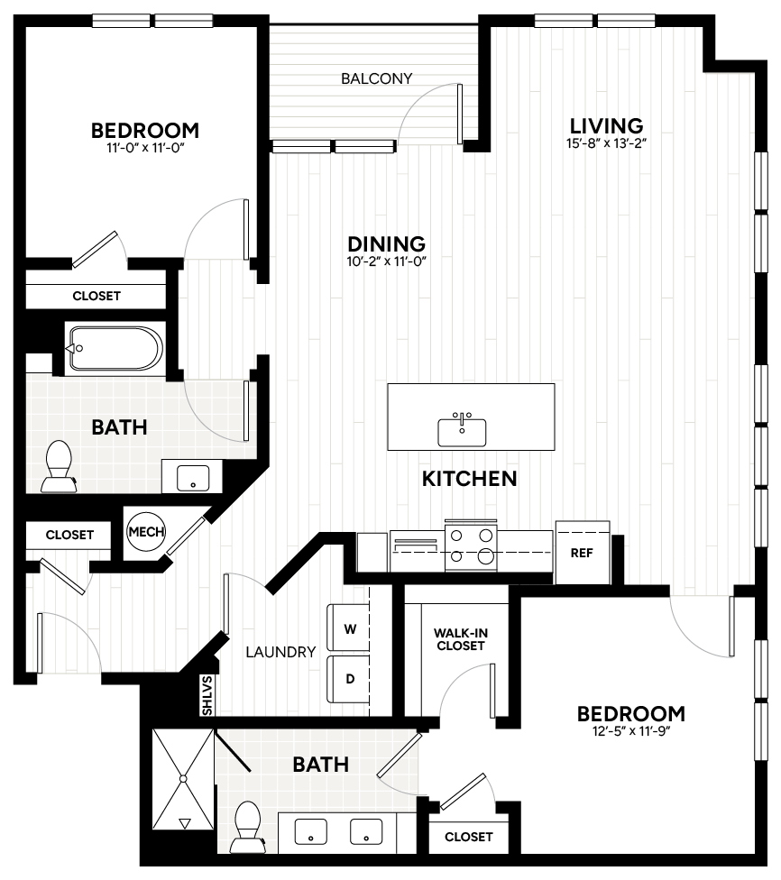2 Bed/2 Bath-B12-A floor plan