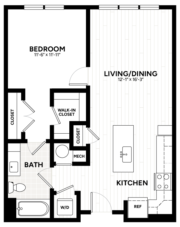 1 Bed/1 Bath-A2 floor plan