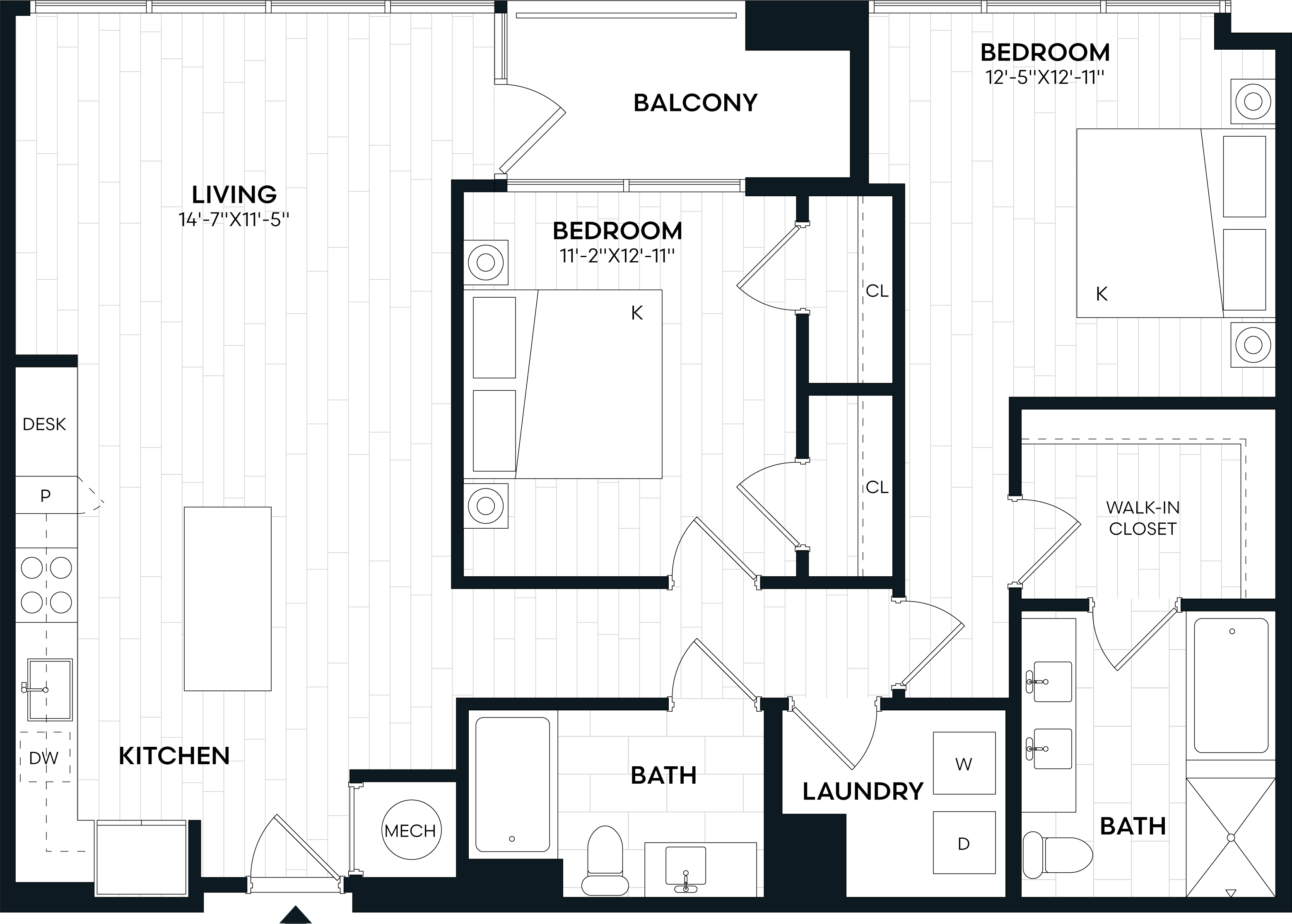2 Bed/2 Bath-2R floor plan