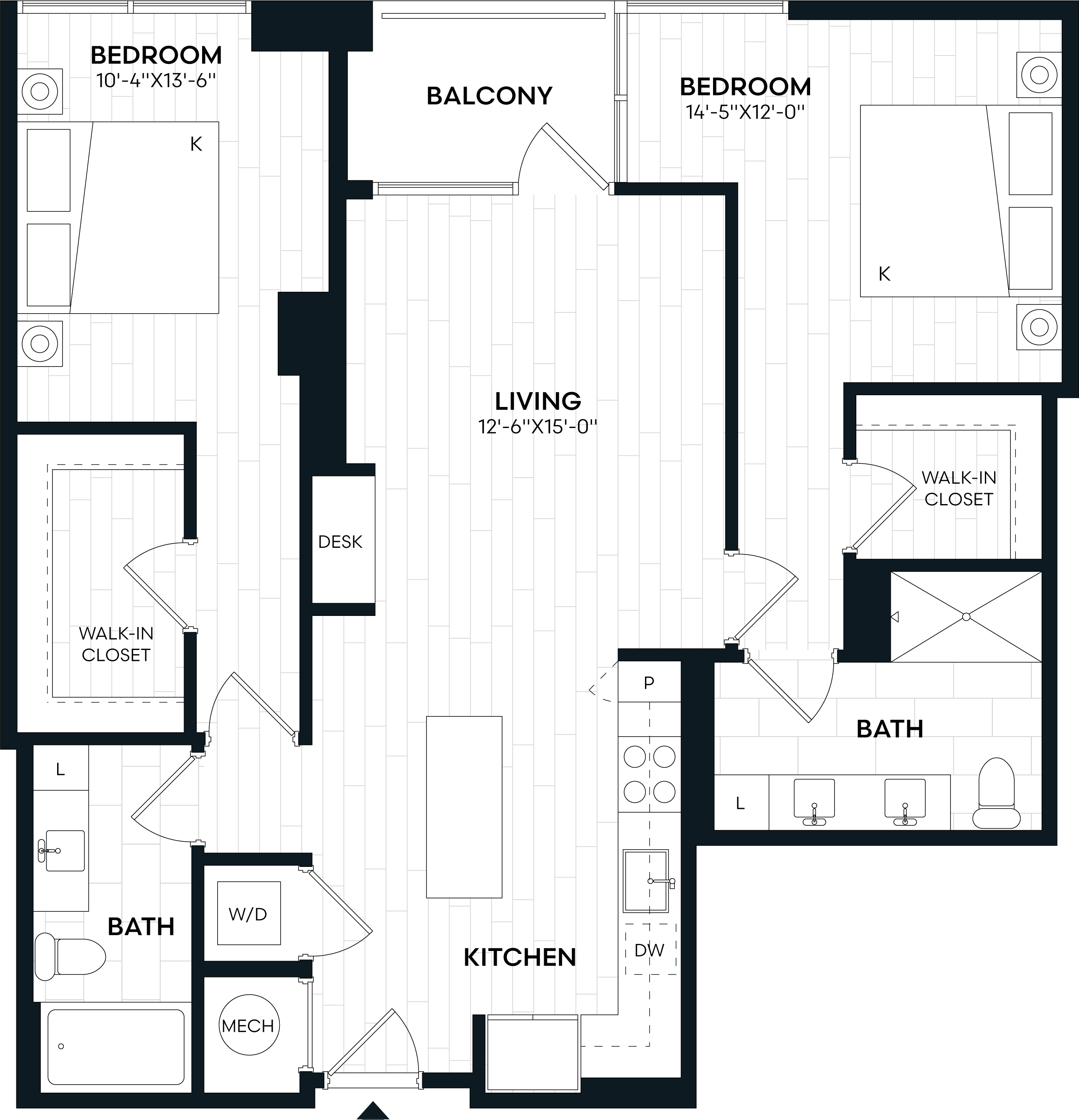2 Bed/2 Bath-2L ALT floor plan