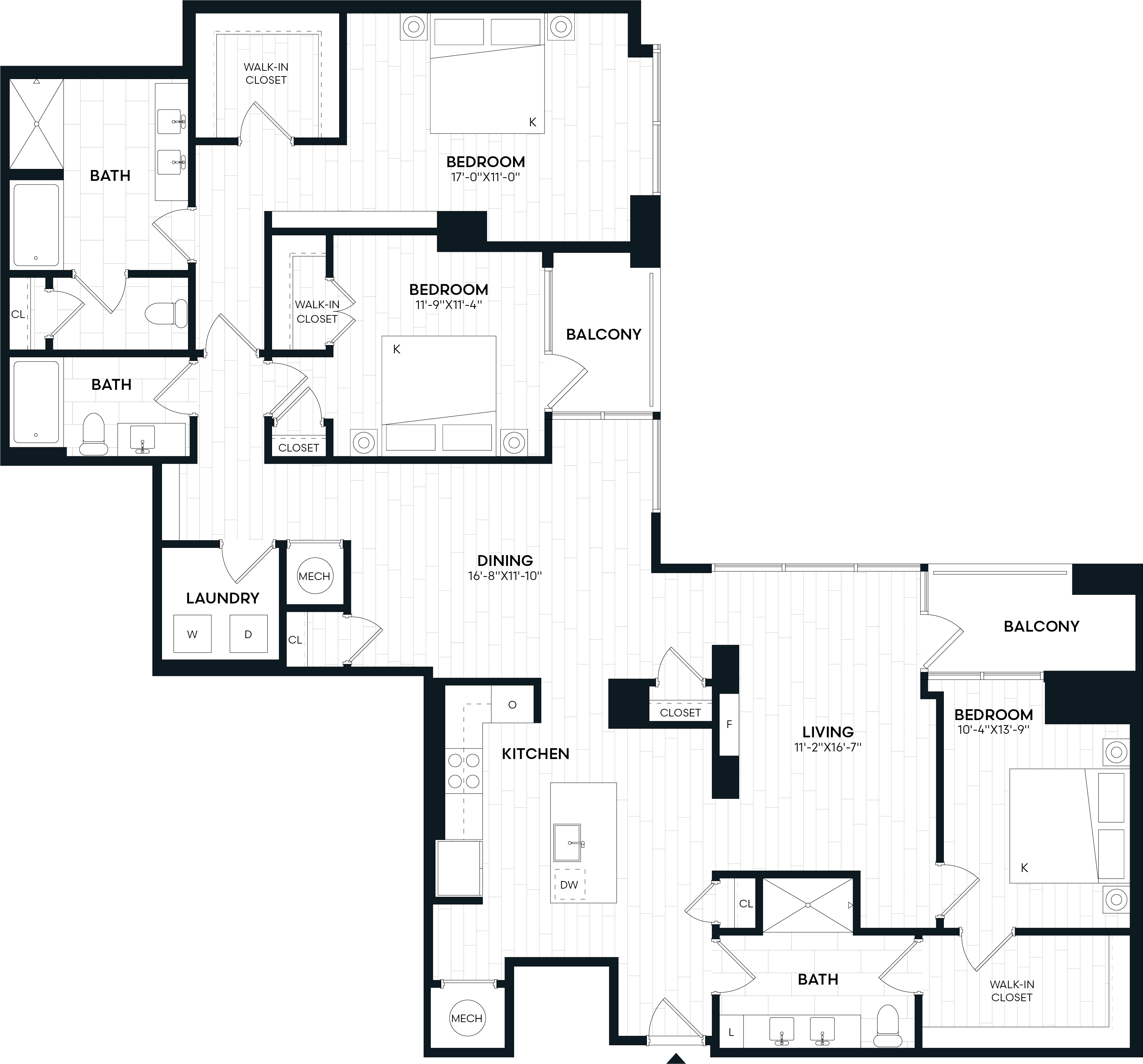 3 Bed/3 Bath-3H_P floor plan