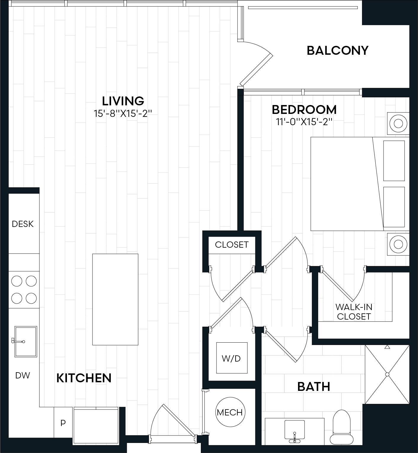 1 Bed/1 Bath-1K1 ALT floor plan