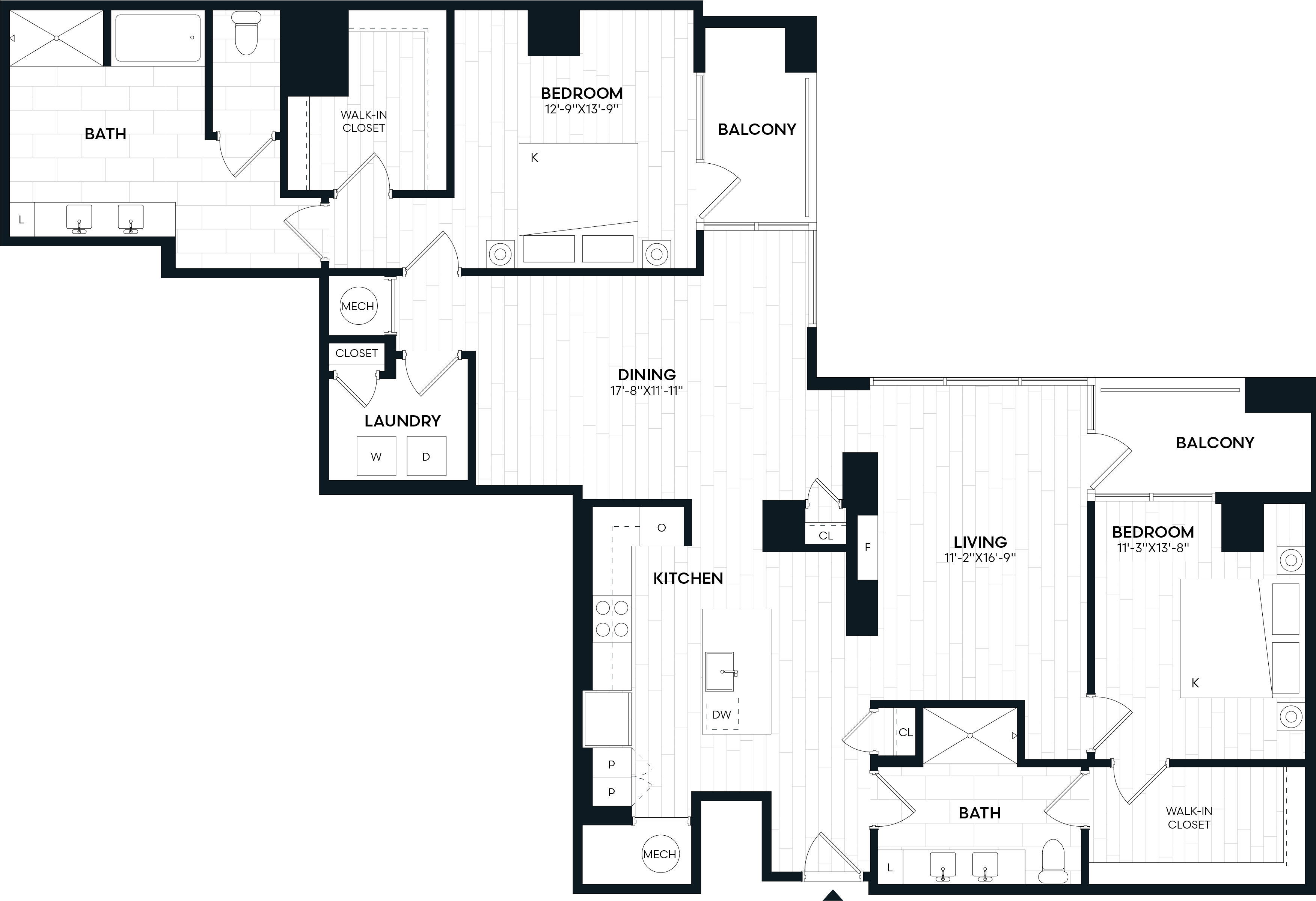 2 Bed/2 Bath-2X_P floor plan