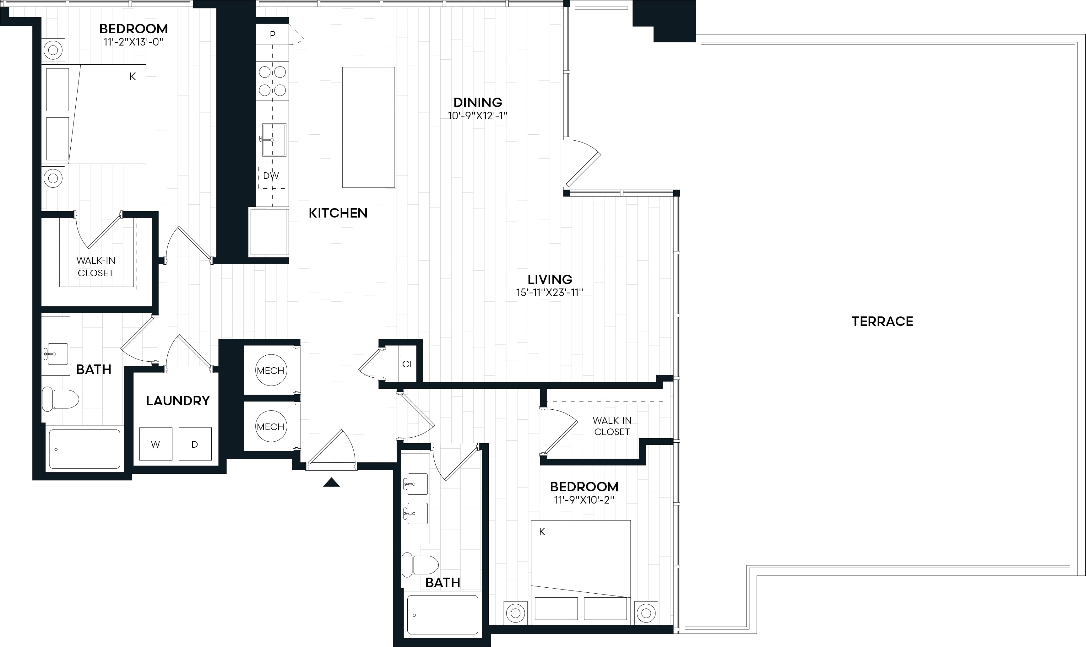 2 Bed/2 Bath-2S ALT floor plan