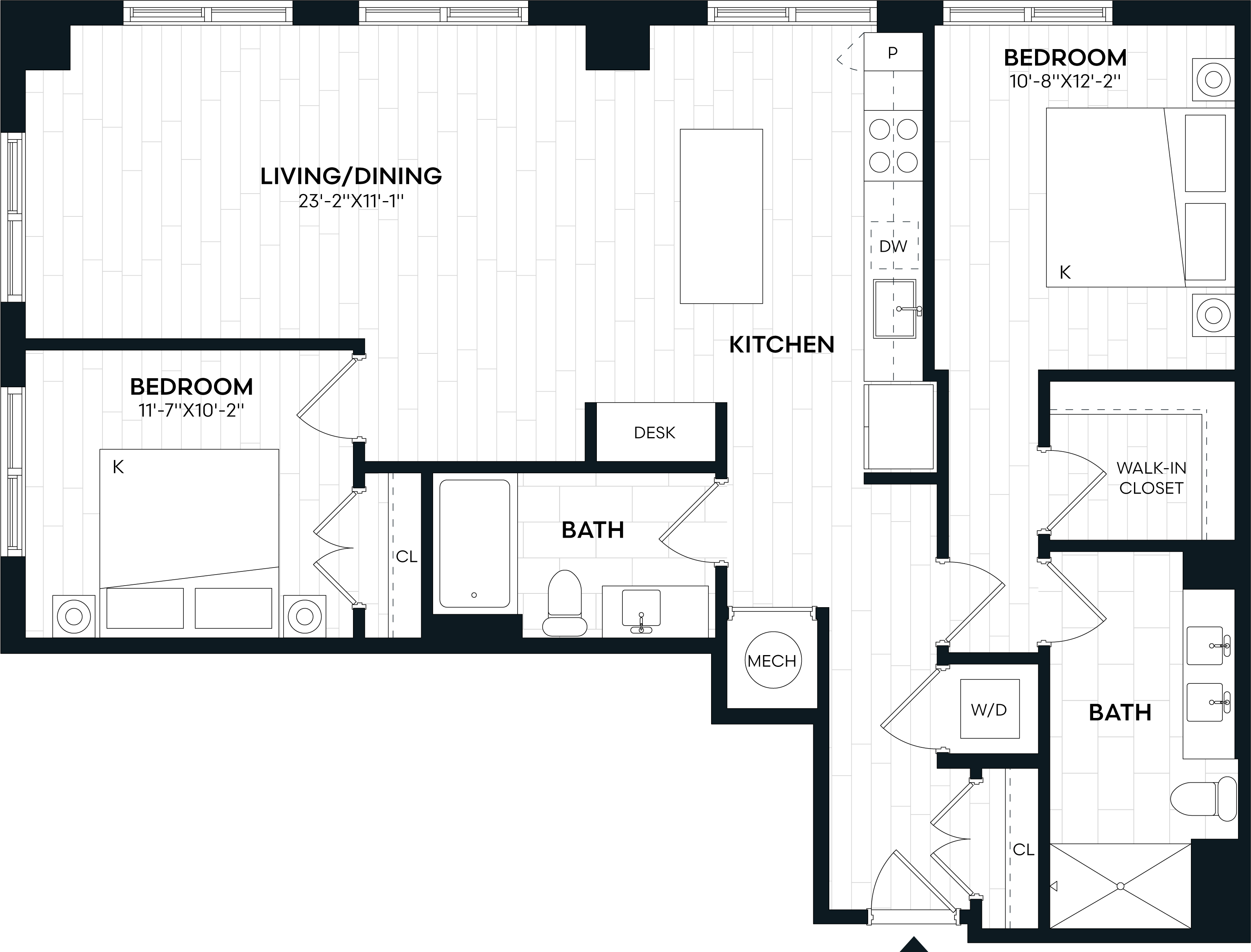 2 Bed/2 Bath-2A1 floor plan