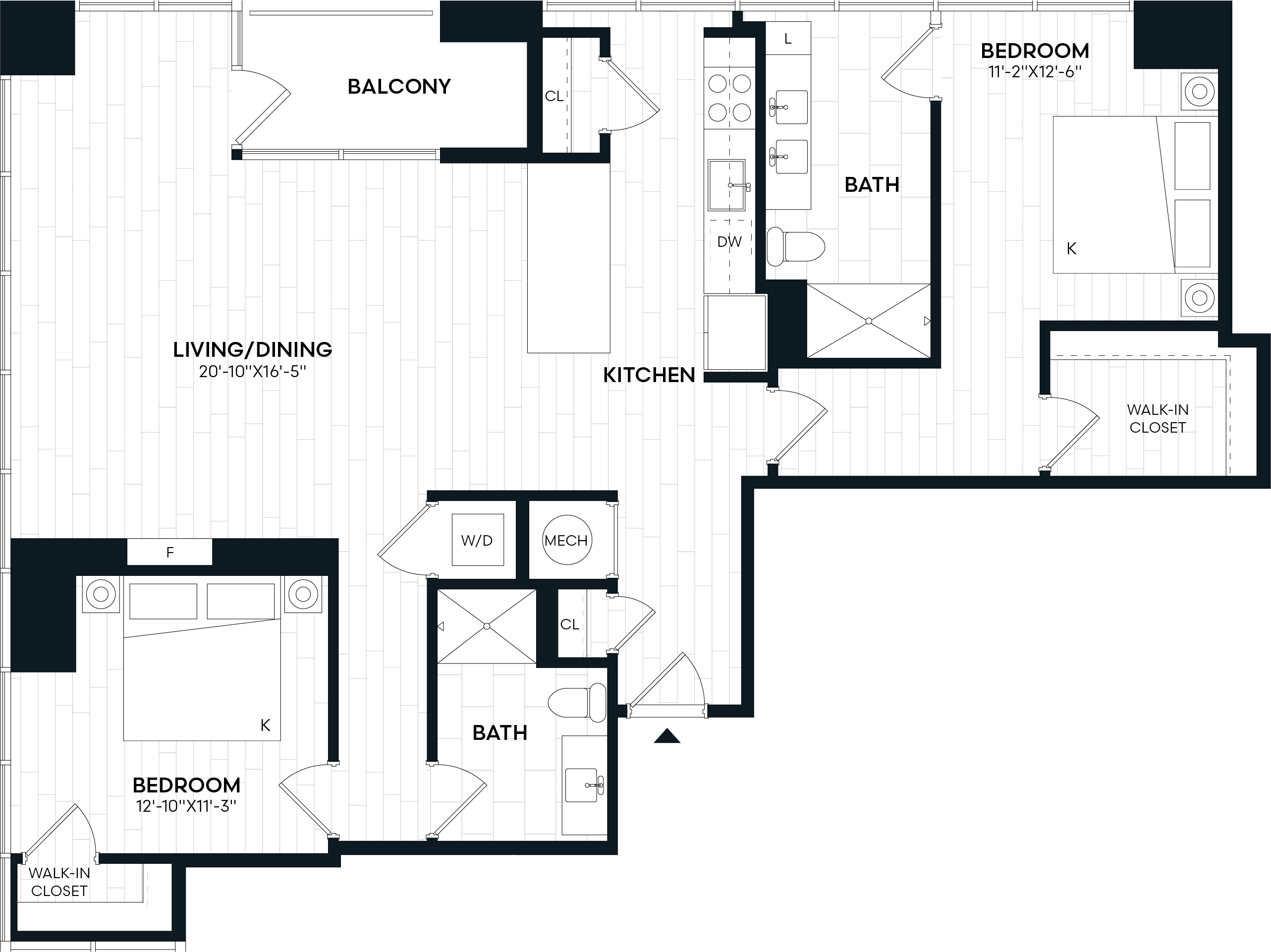 2 Bed/2 Bath-2E ALT floor plan