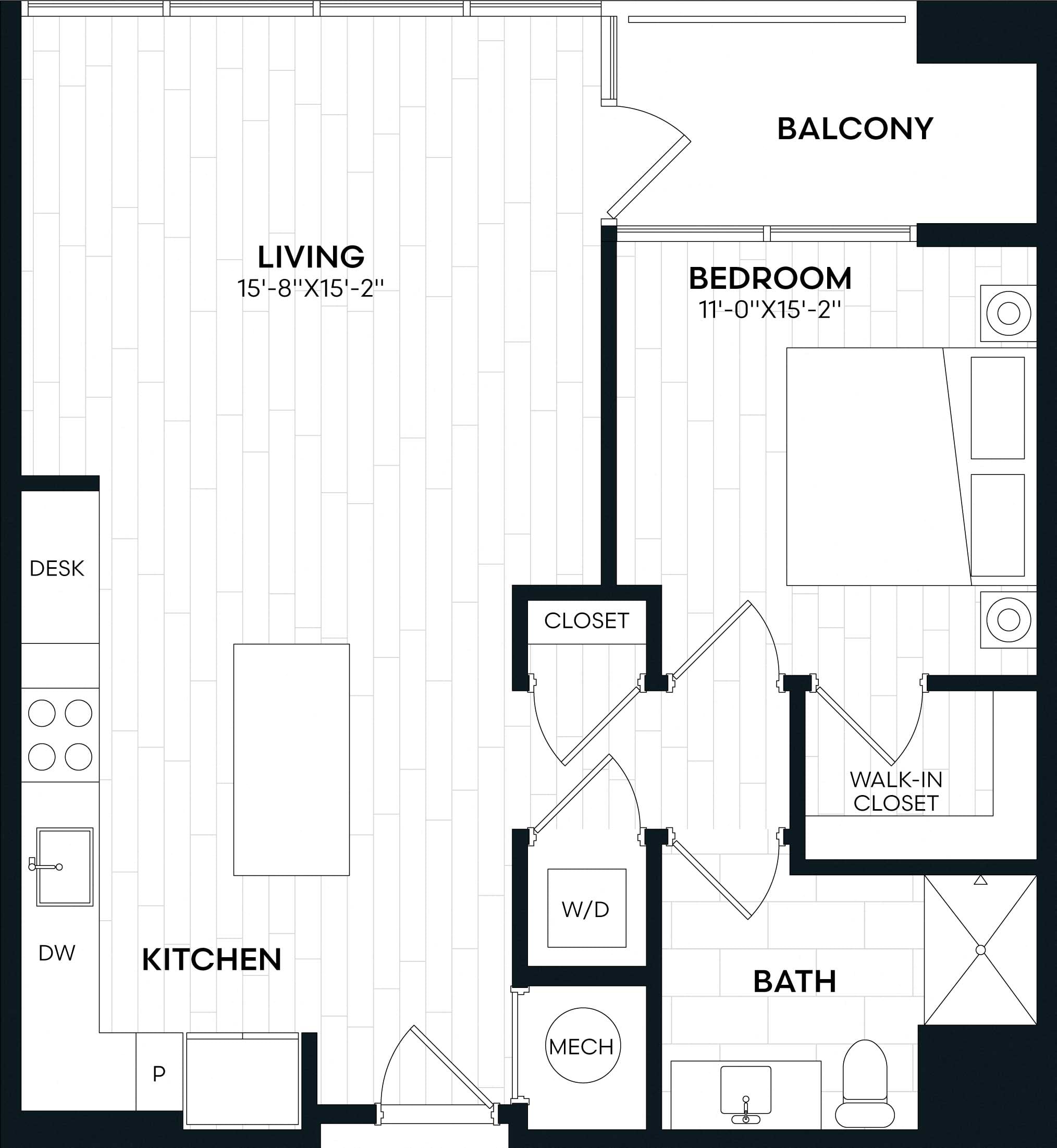 1 Bed/1 Bath-1k2 ALT floor plan