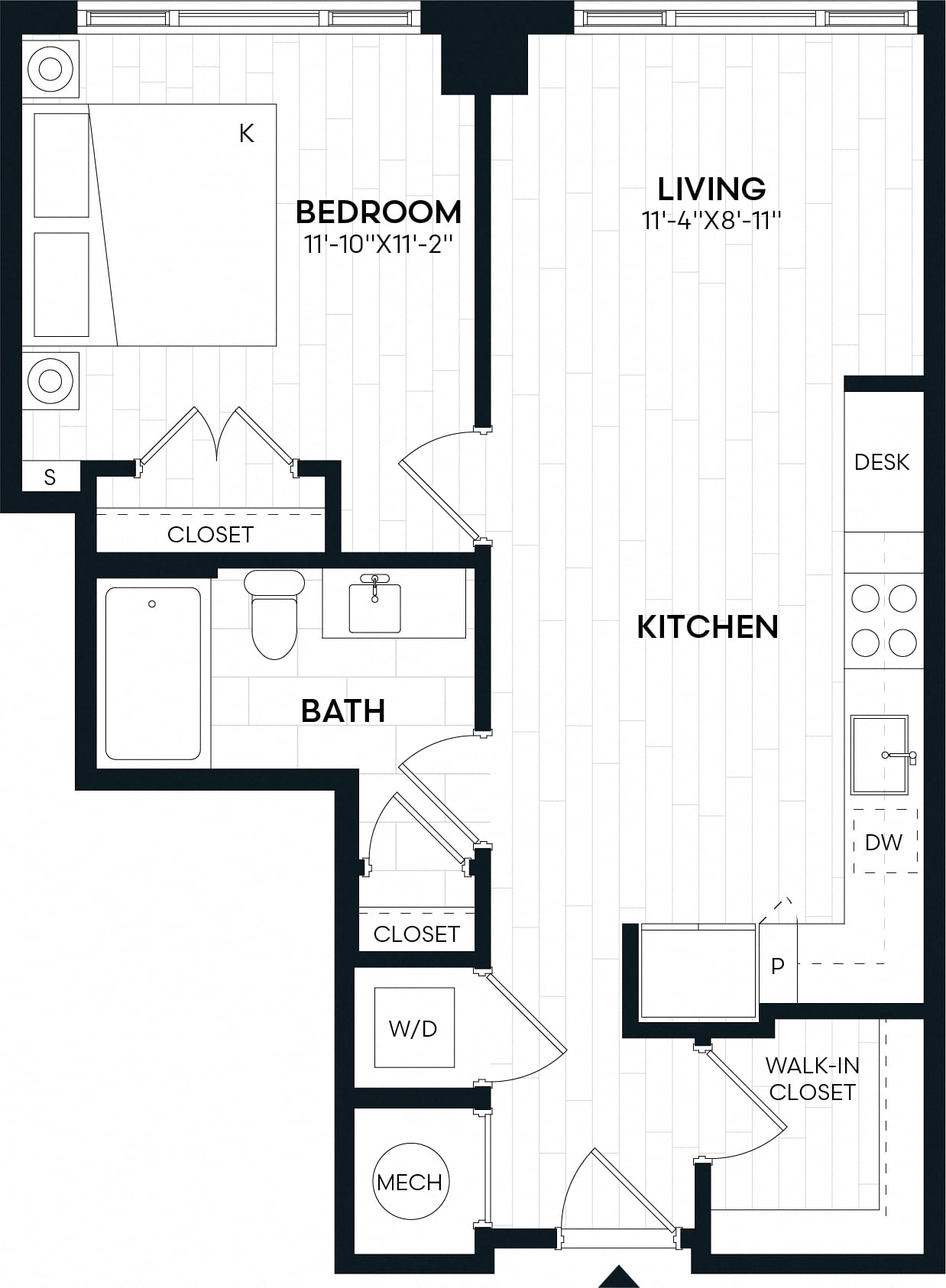 1 Bed/1 Bath-1C floor plan