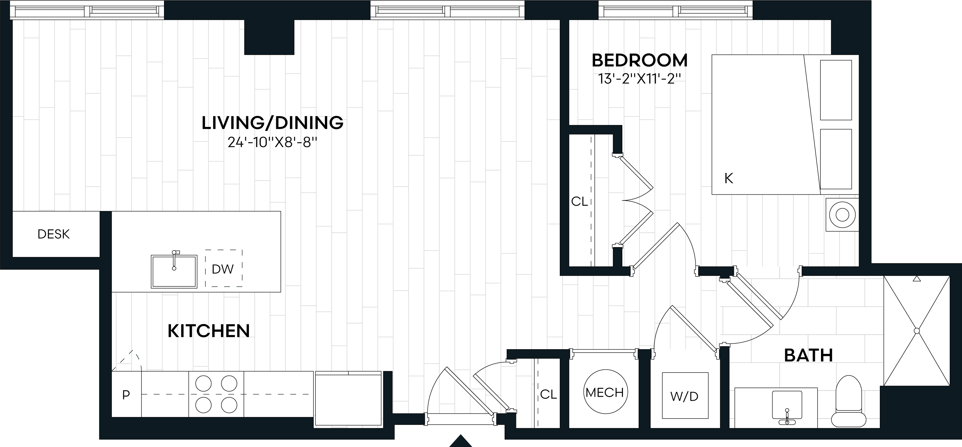 1 Bed/1 Bath-1G1 floor plan