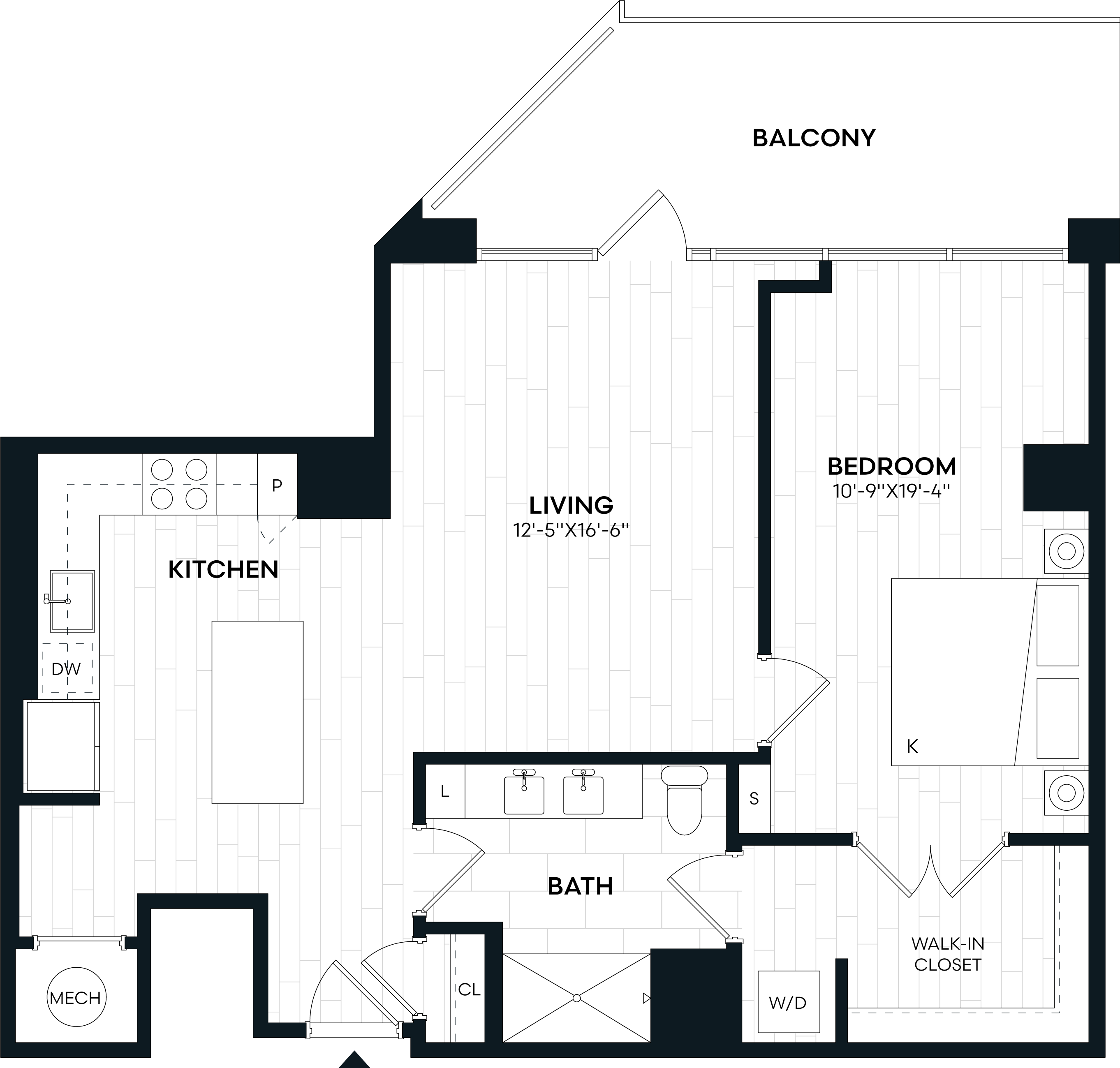 1 Bed/1 Bath-1M floor plan