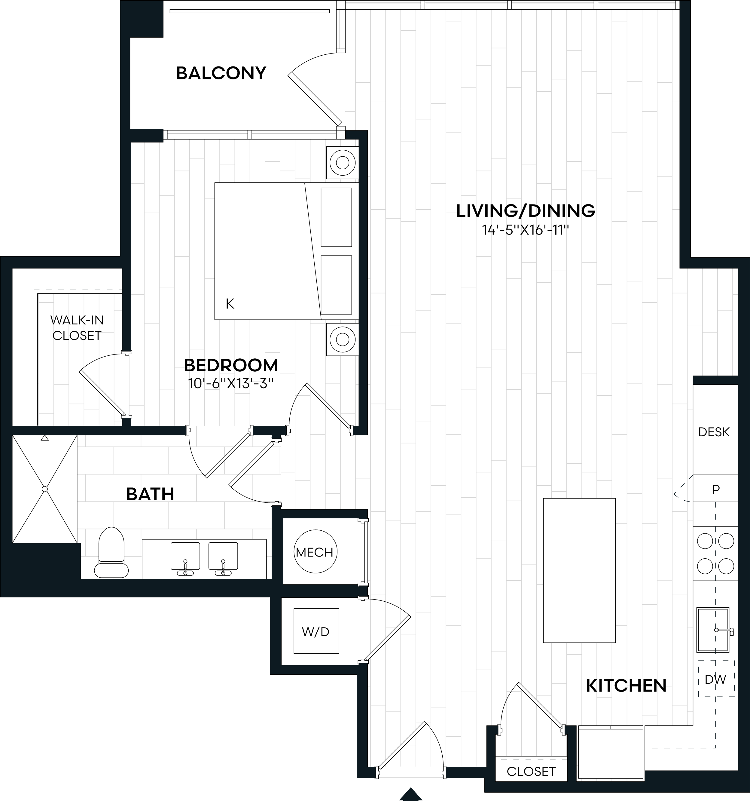 1 Bed/1 Bath-1Q2 floor plan