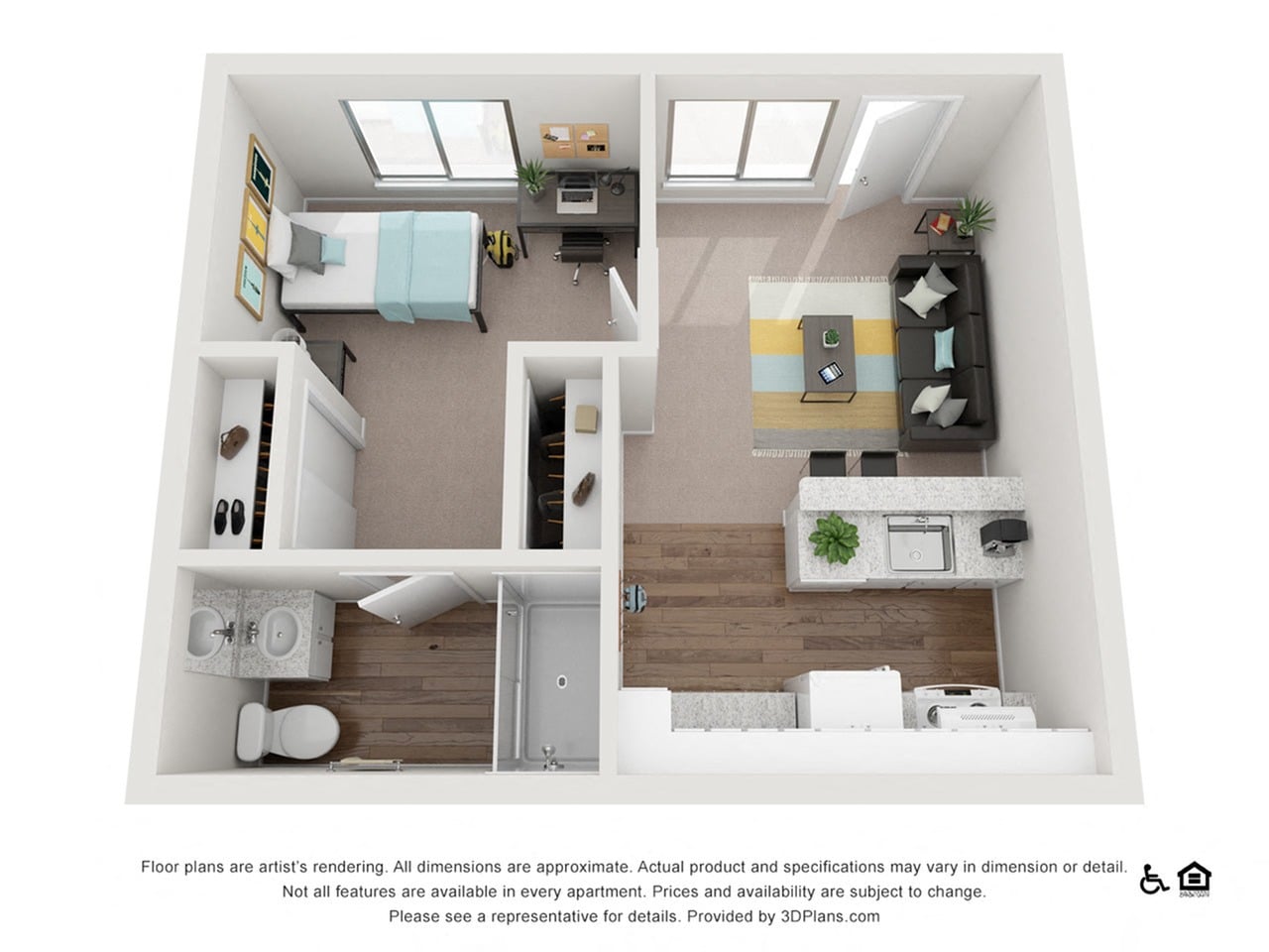 1x1E floor plan