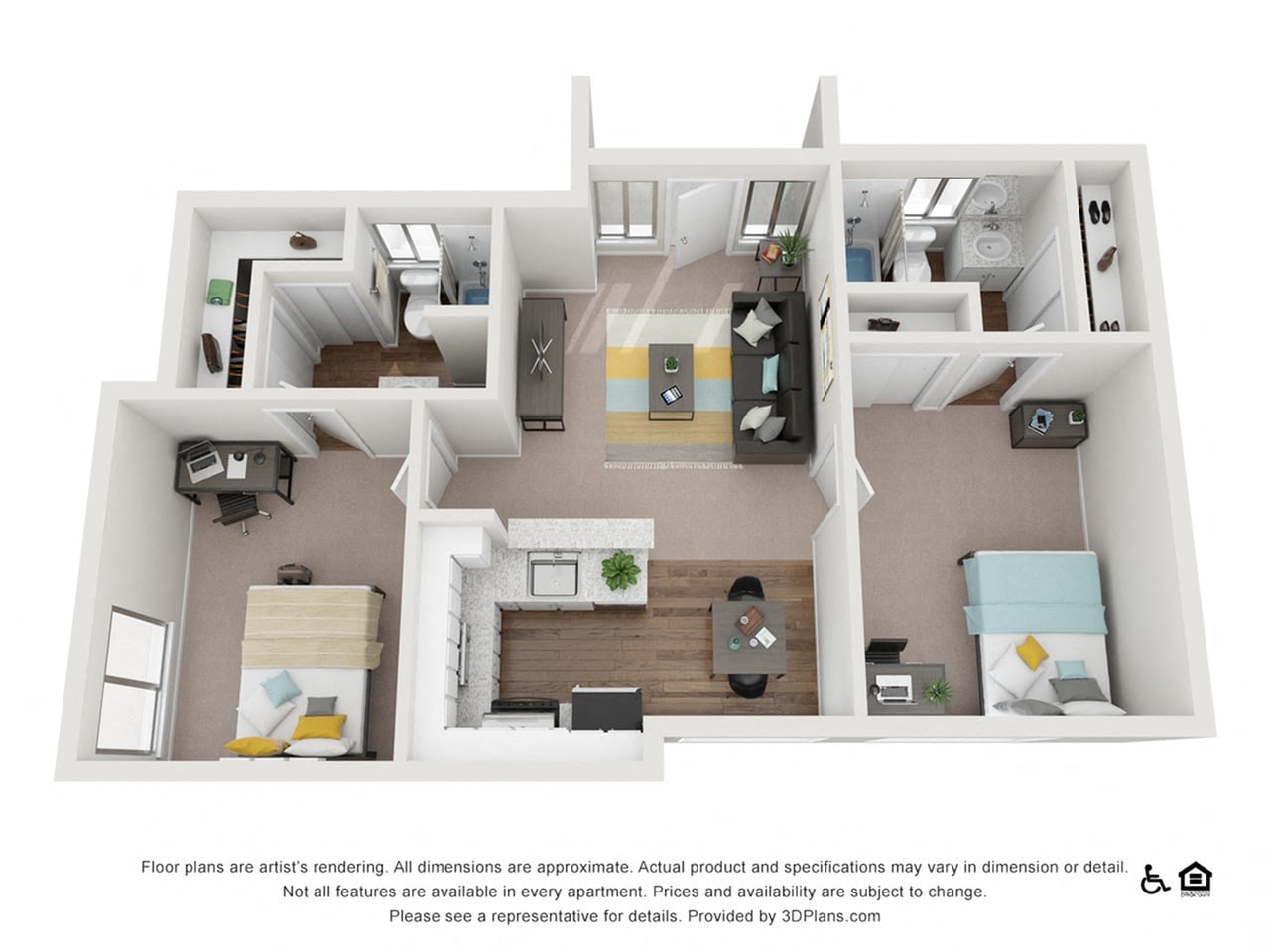 2x2 floor plan