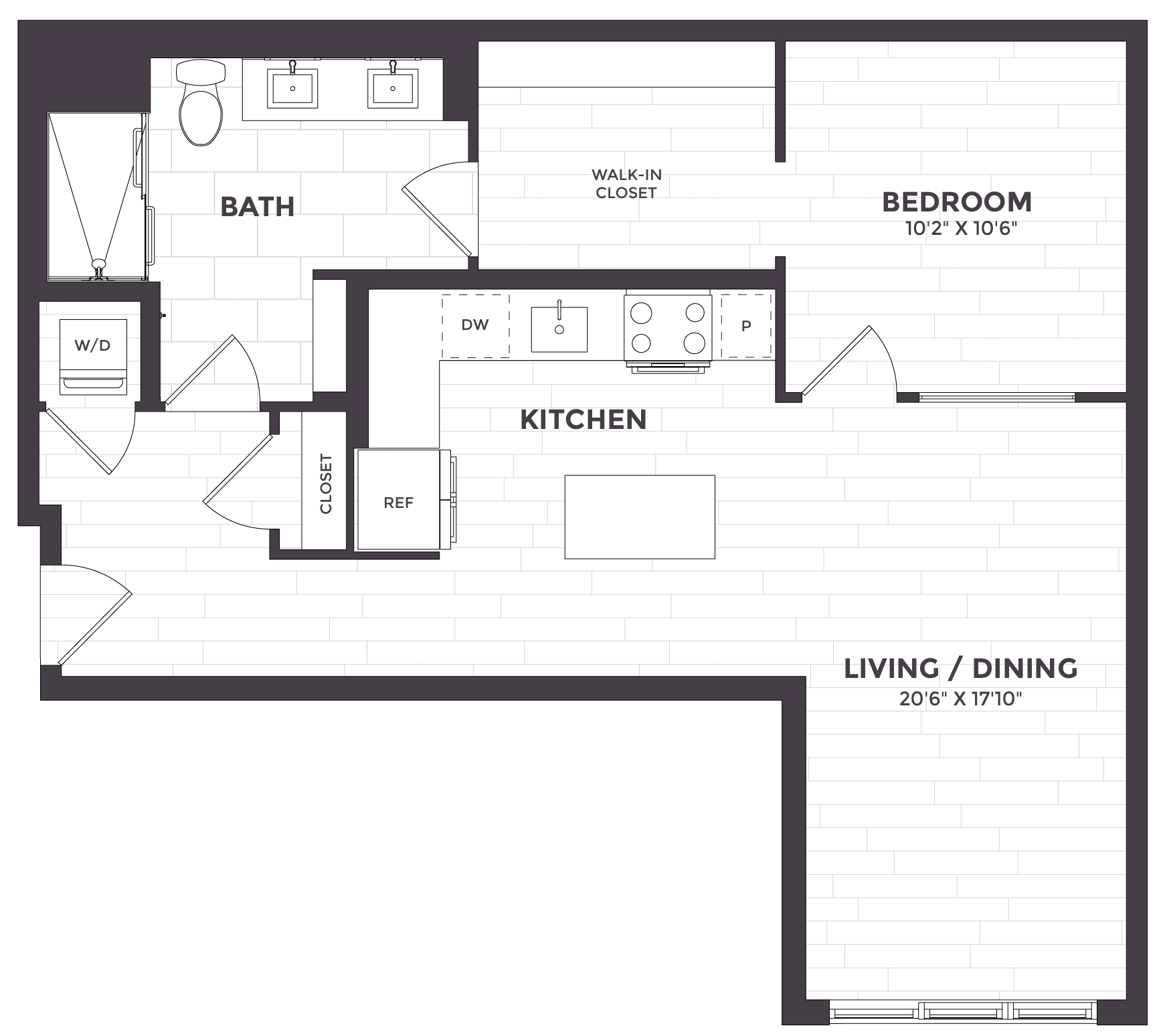 1 Bed/1 Bath-08 floor plan