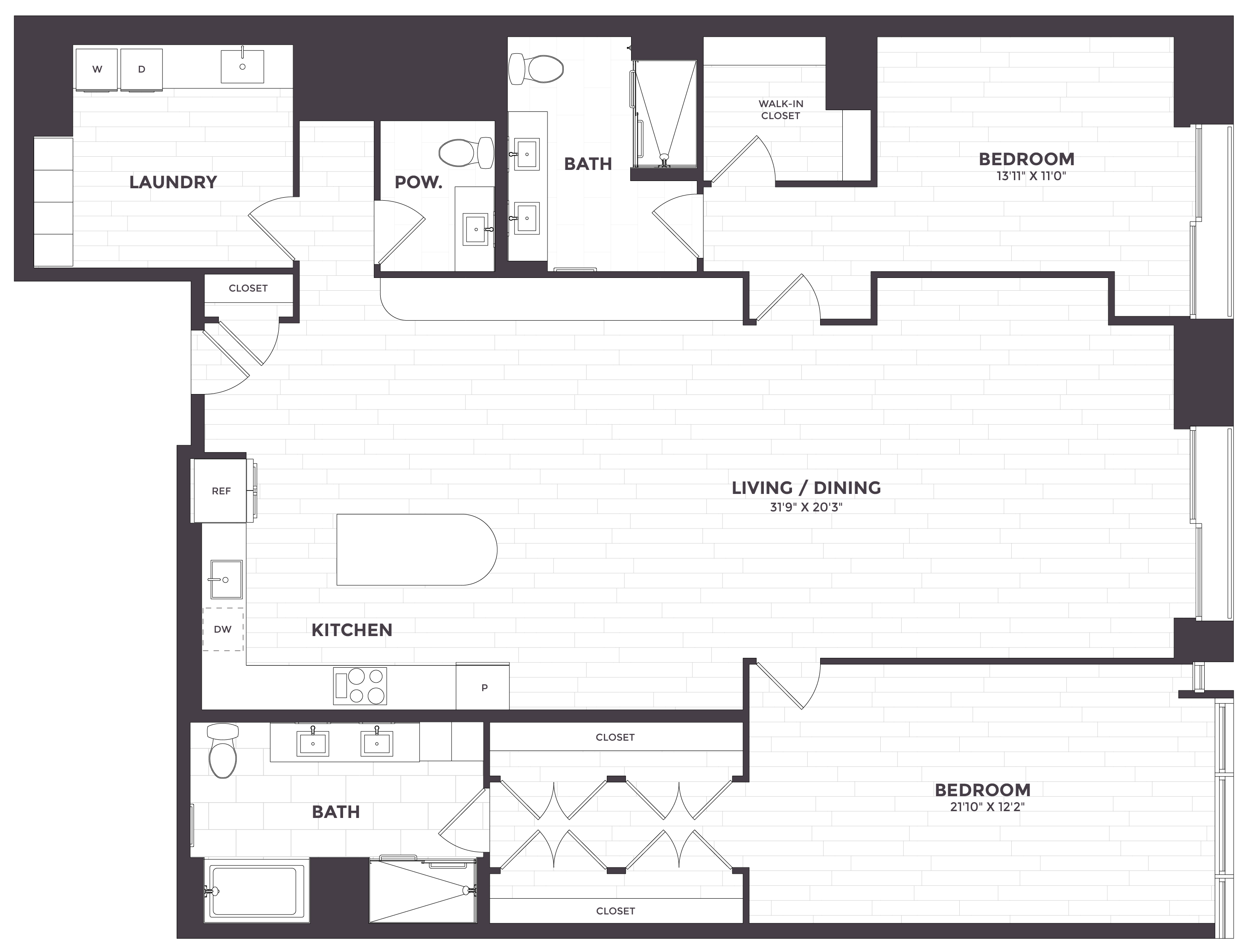 2 Bed/2.5 Bath-PH  03 floor plan