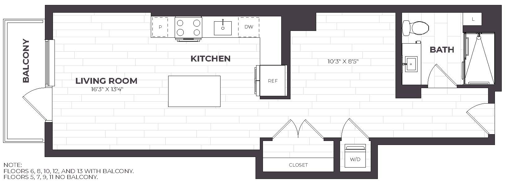 Studio- 04B floor plan